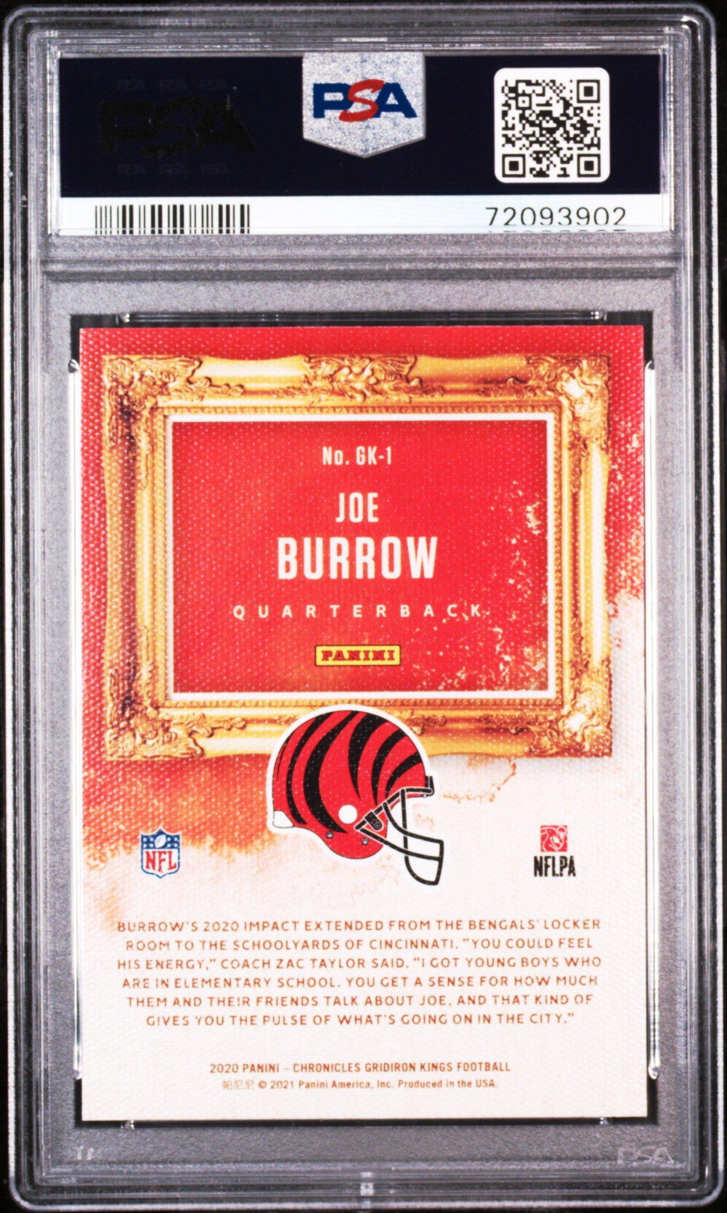 2020 Panini Chronicles Gridiron Kings Gk1 Joe Burrow PSA 9