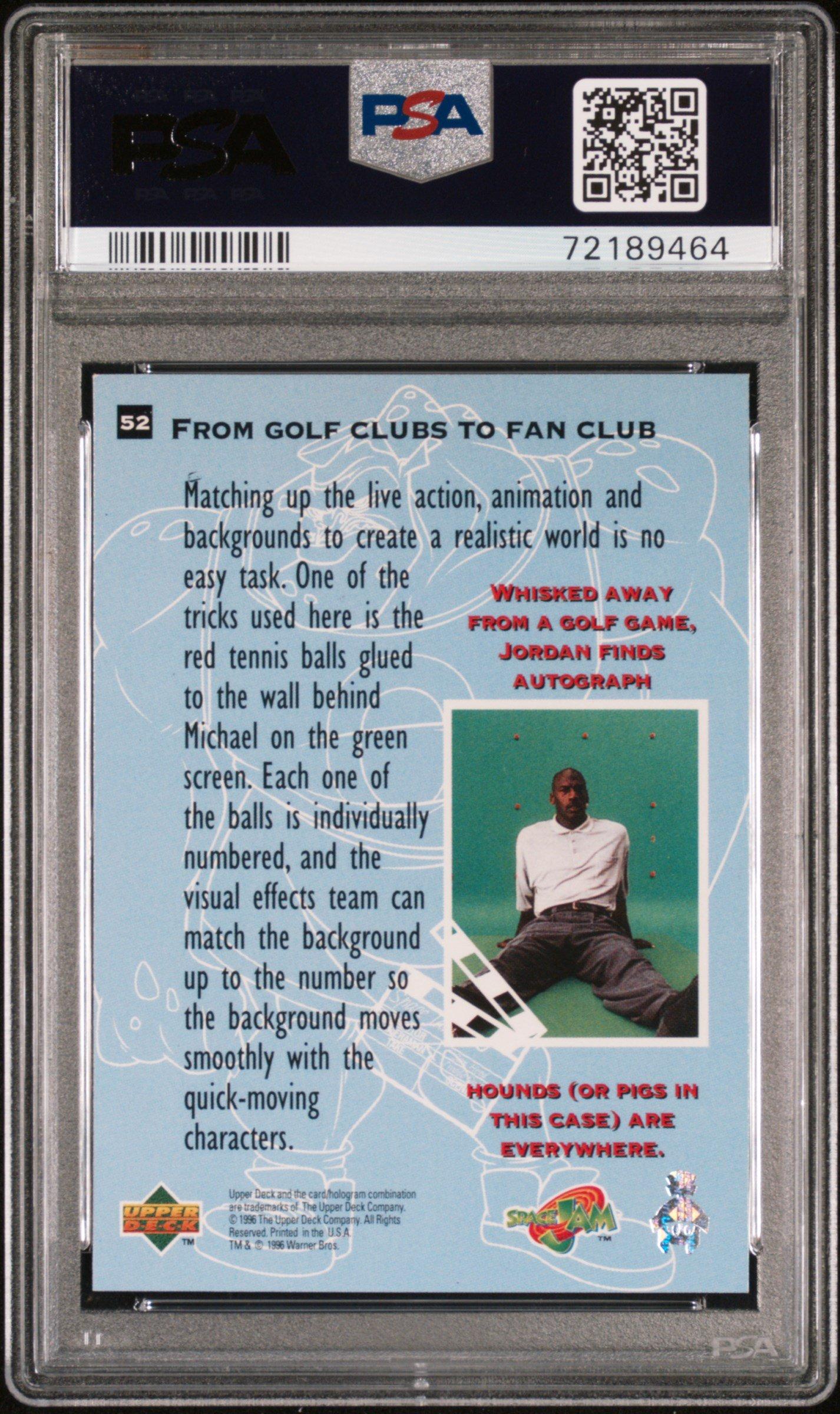 1996 Upper Deck Space Jam 52 From Golf Clubs To Fan Club PSA 8