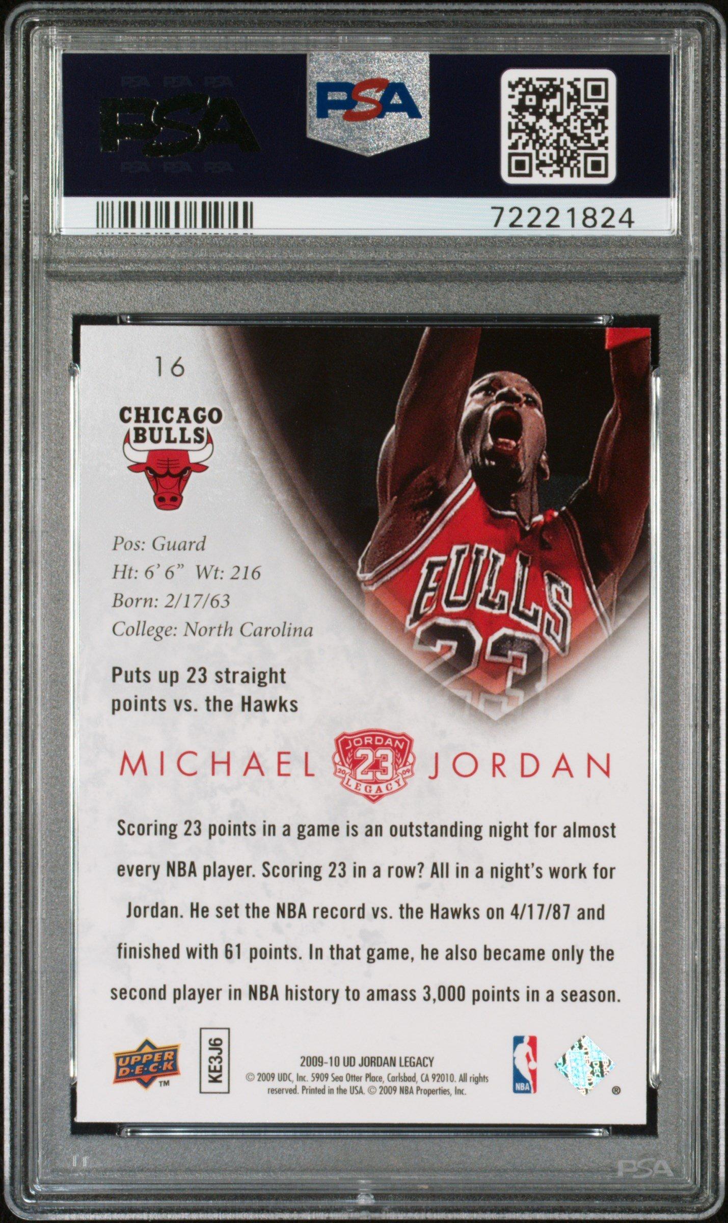 2009 Upper Deck Jordan Legacy Gold 16 Michael Jordan PSA 10