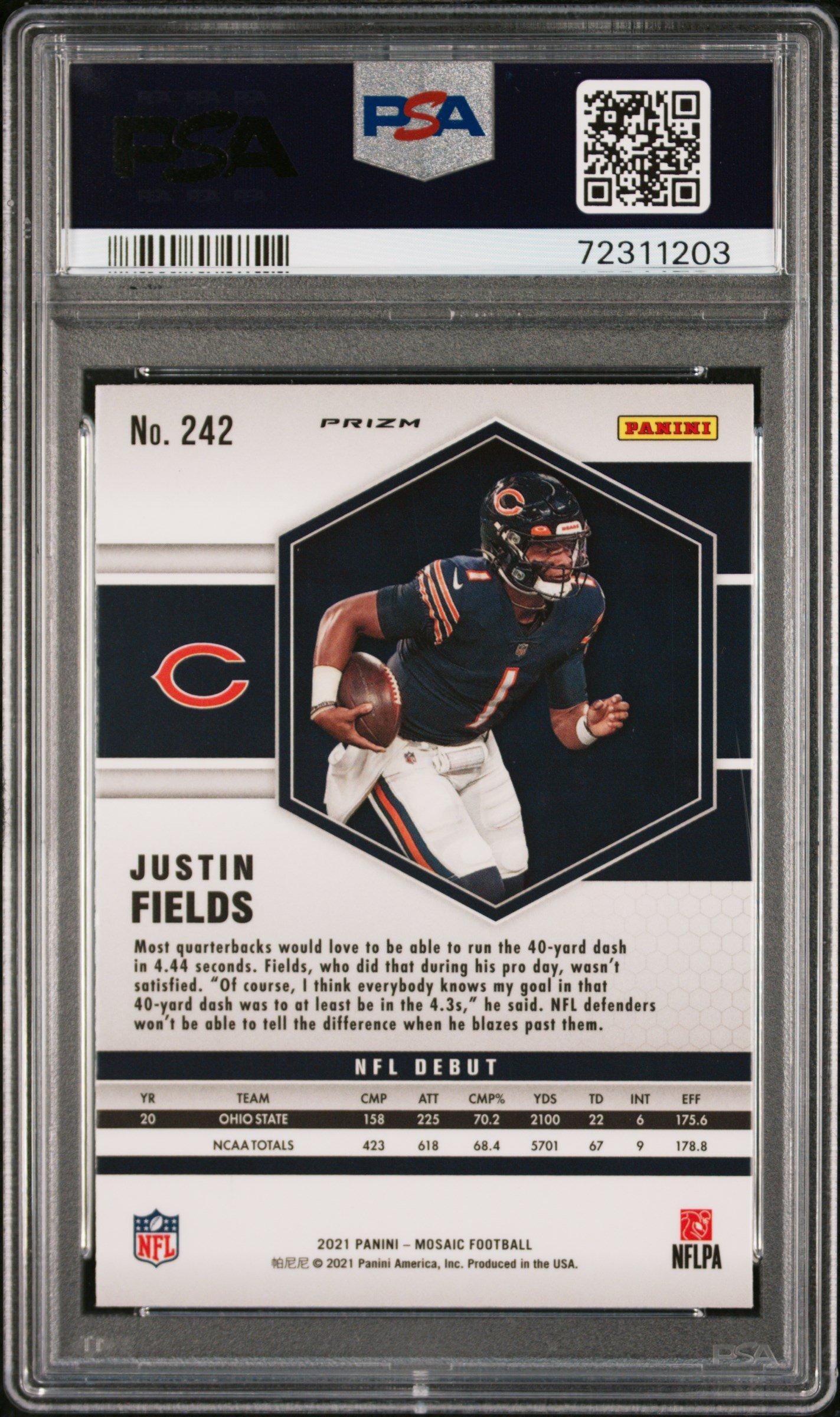 2021 Panini Mosaic 242 Justin Fields PSA 10