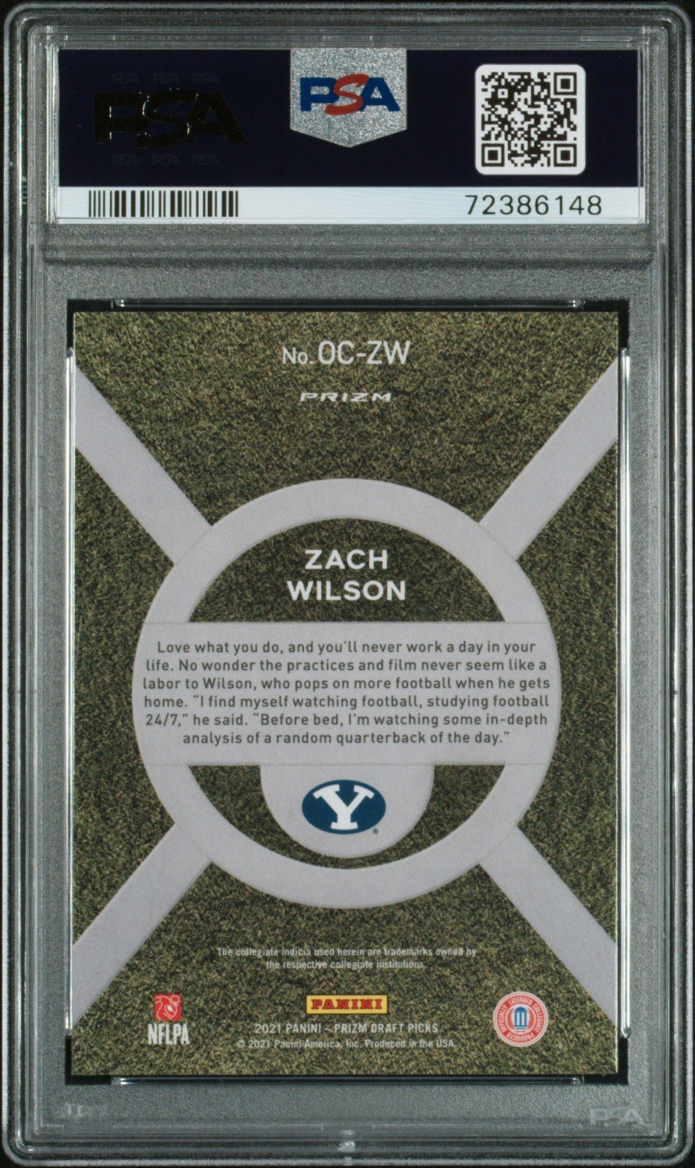 2021 Panini Prizm Draft Picks On Campus Oczw Zach Wilson PSA 10