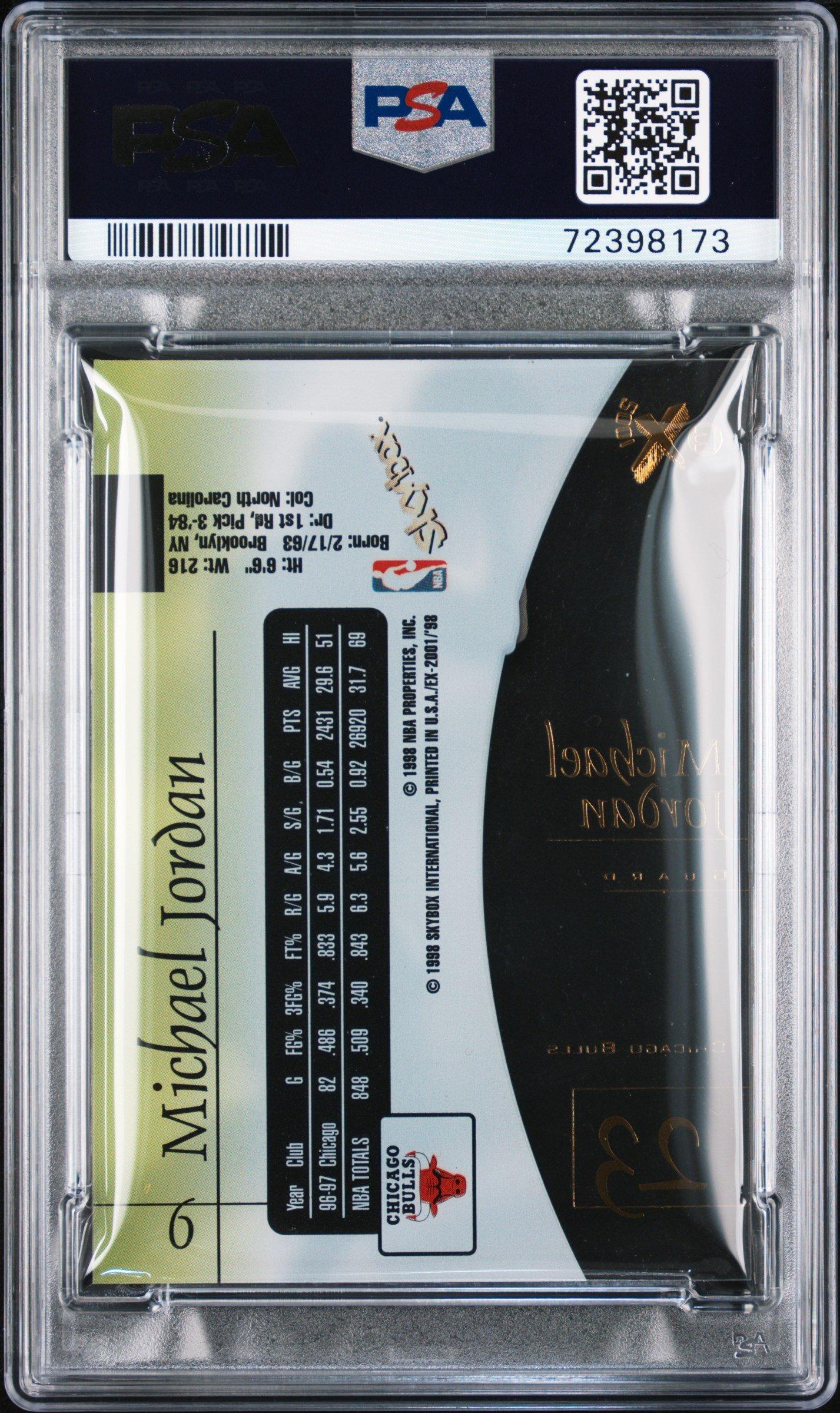 1997 Skybox E-x2001 9 Michael Jordan PSA 8