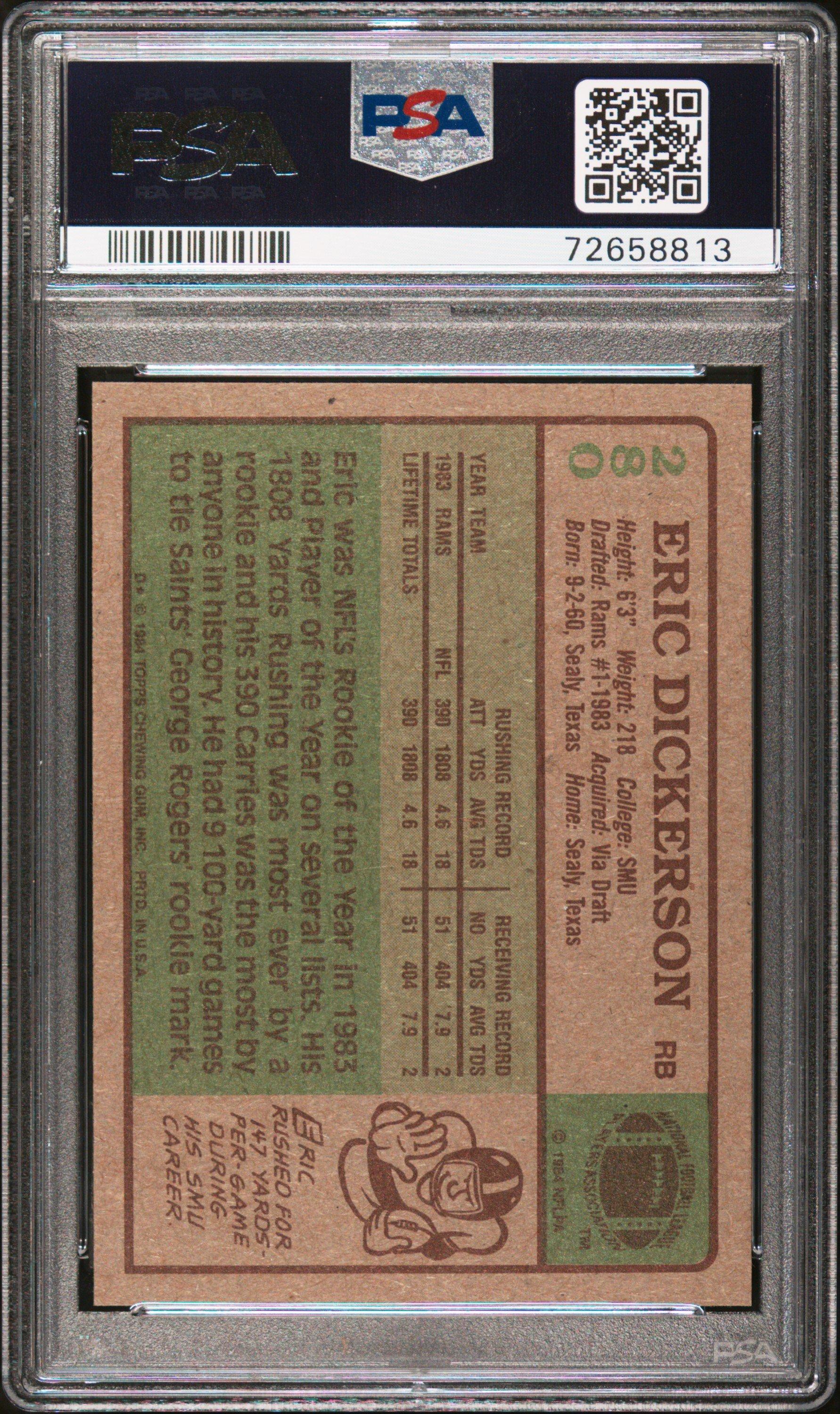 1984 Topps 280 Eric Dickerson PSA 8