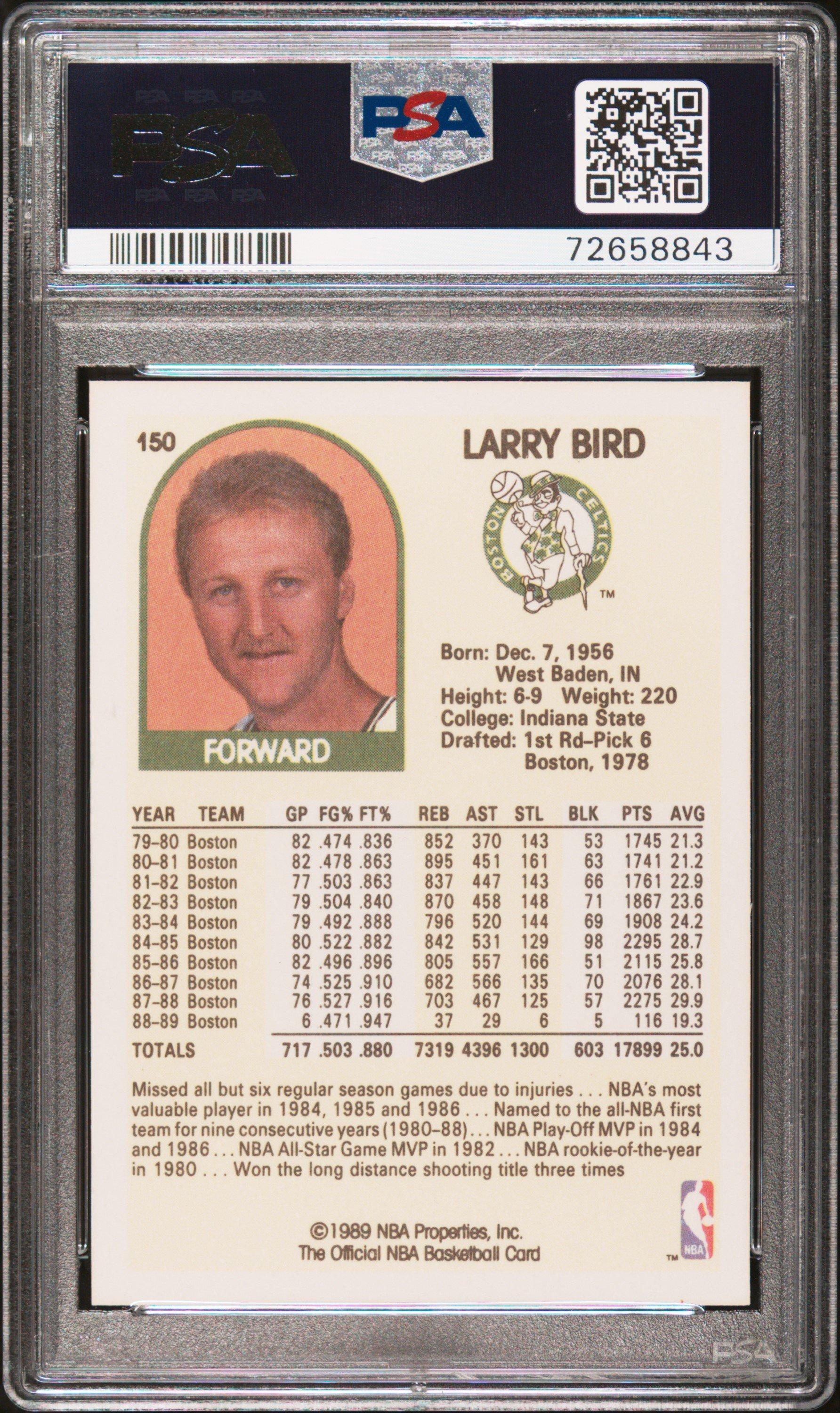 1989 Hoops 150 Larry Bird PSA 8