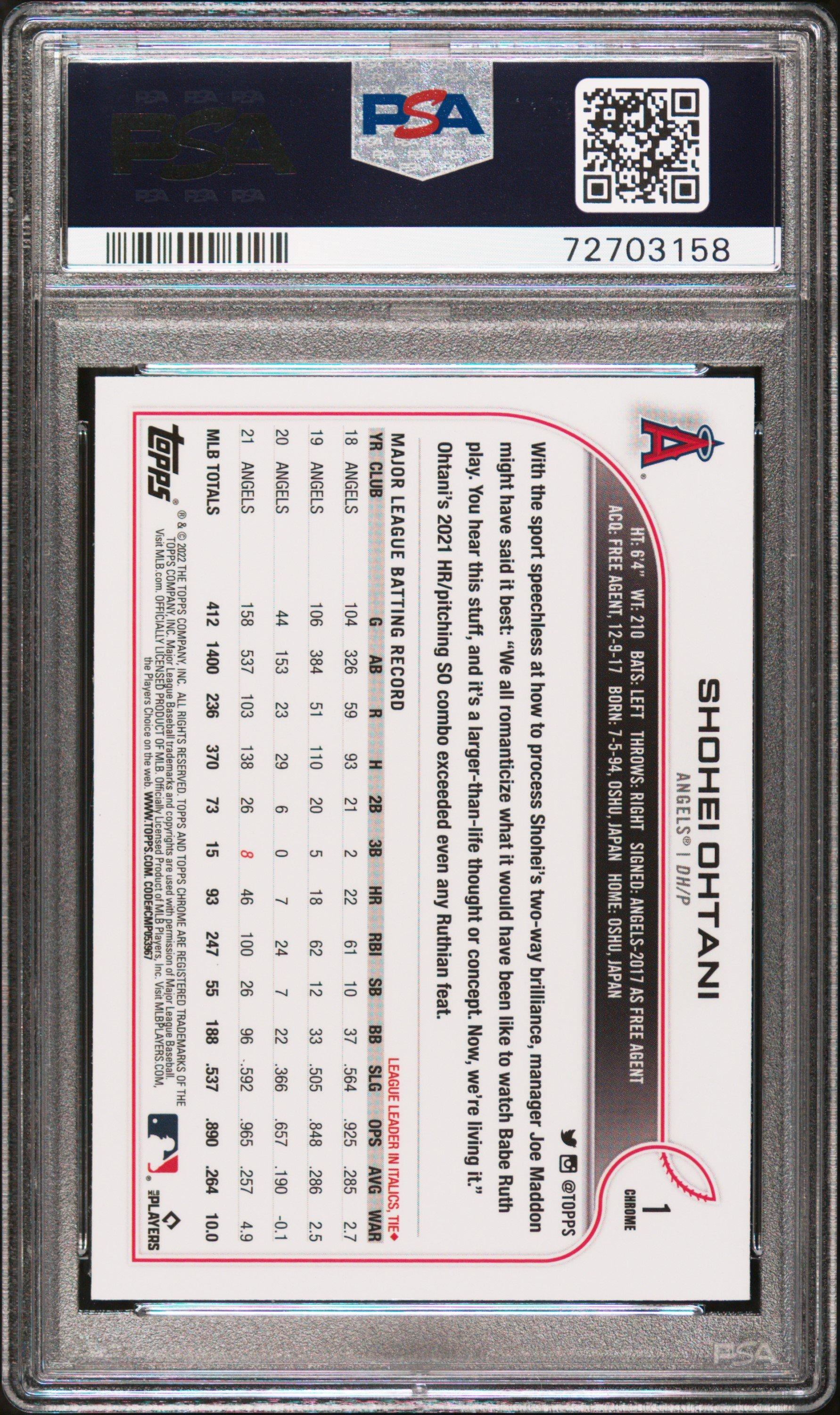 Topps Chrome 1 Shohei Ohtani Sepia Refractor PSA 10