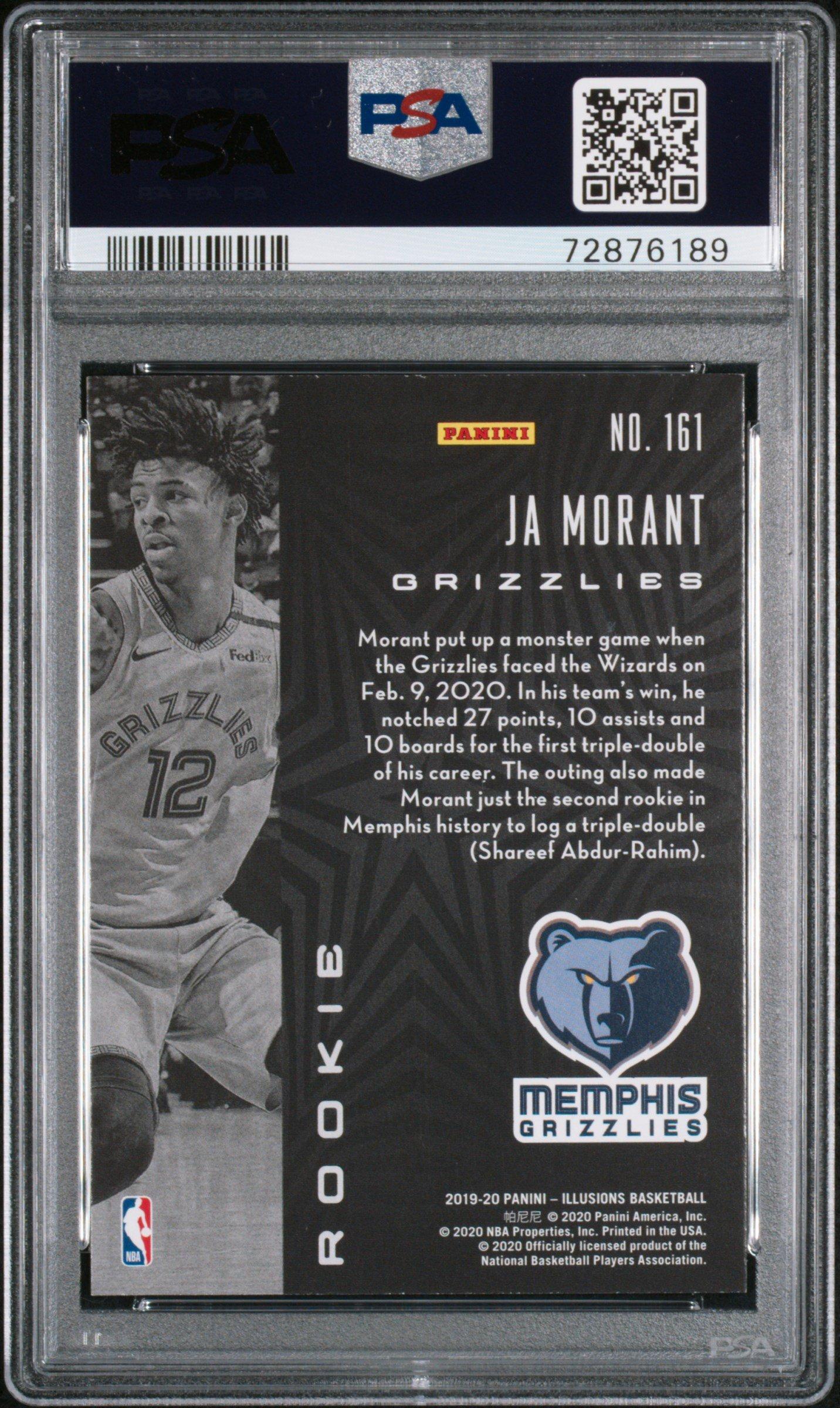 2019 Panini Illusions 161 Ja Morant Trophy Collection Orange PSA 9