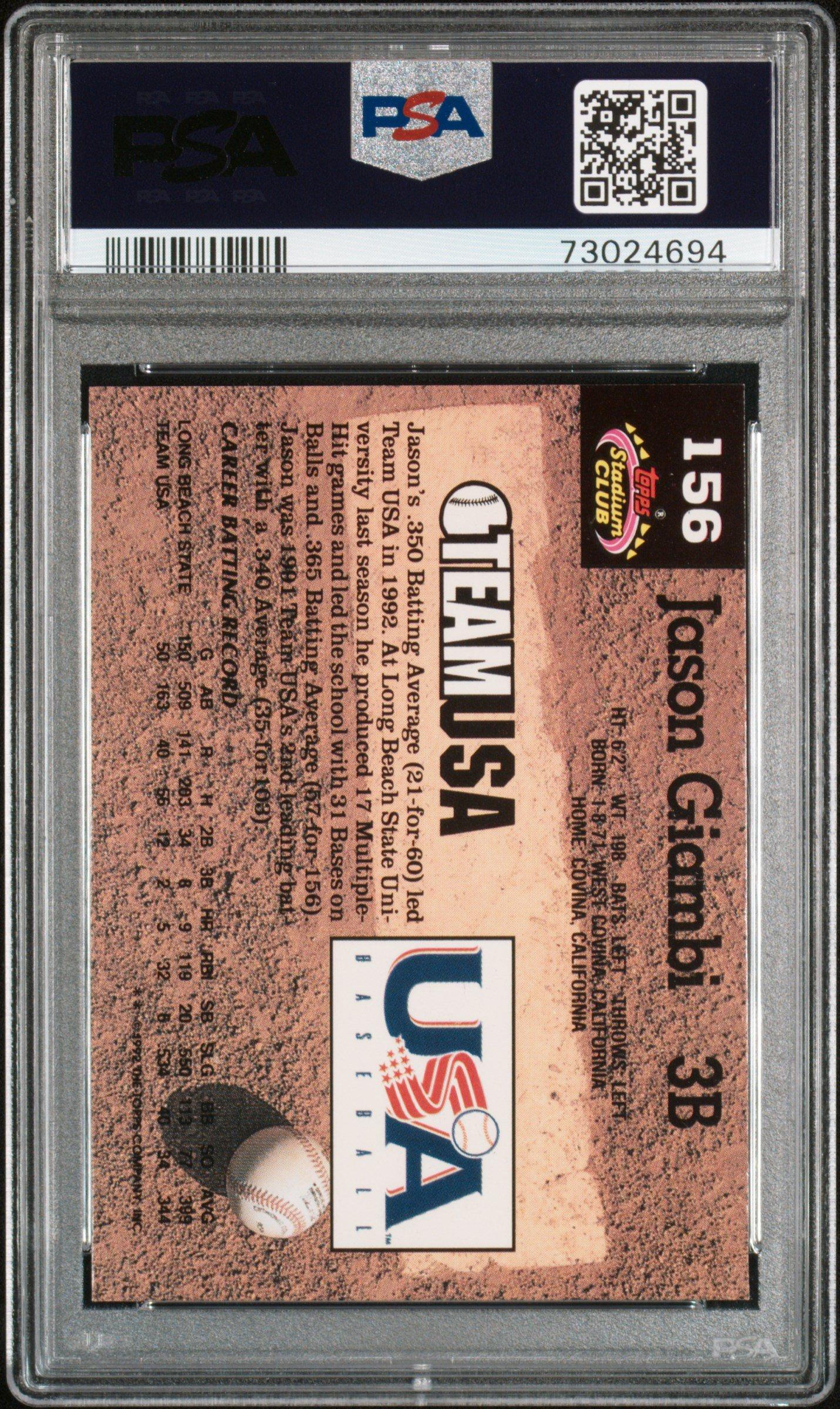 1993 Stadium Club Murphy 156 Jason Giambi PSA 9