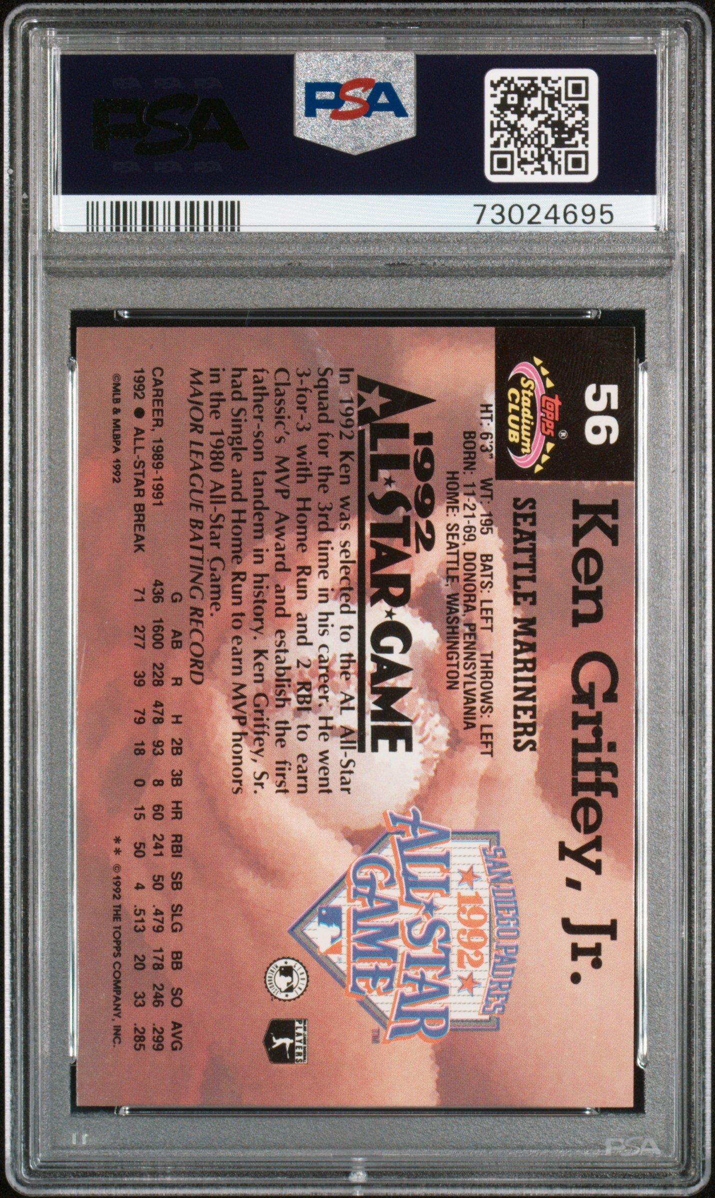 1993 Stadium Club Murphy 56 Ken Griffey Jr. PSA 9
