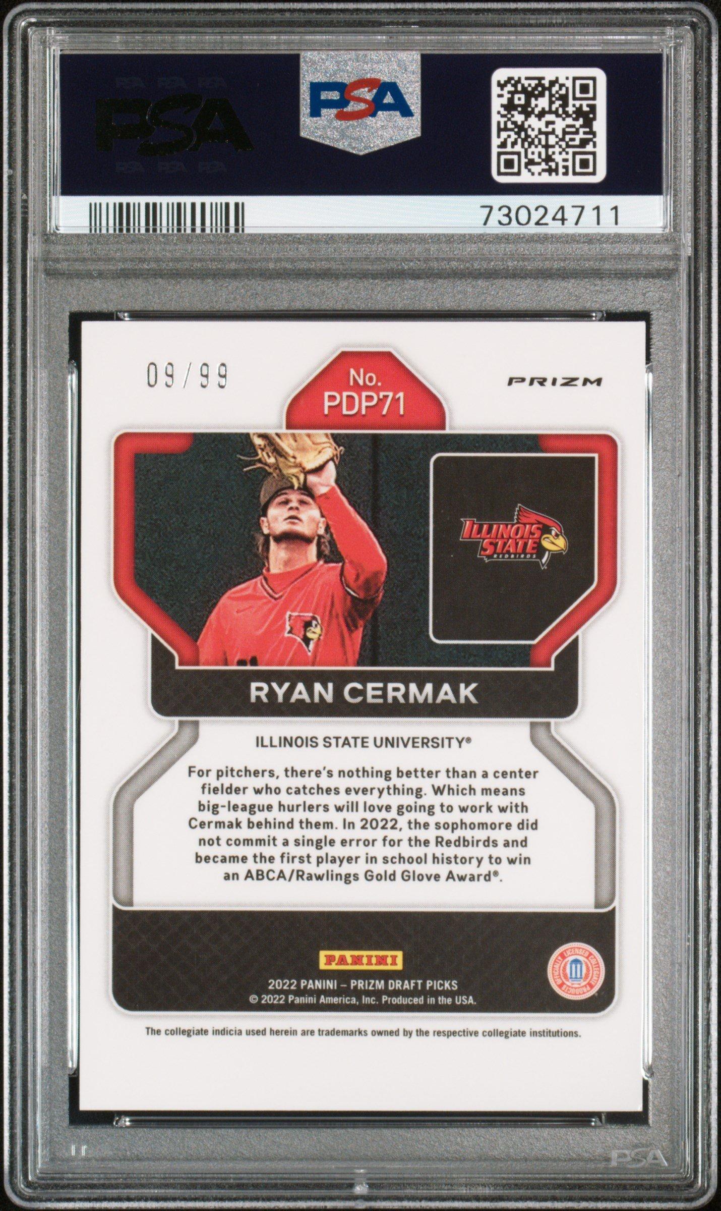 2022 Panini Prizm Draft Picks Pdp71 Ryan Cermak PSA 10