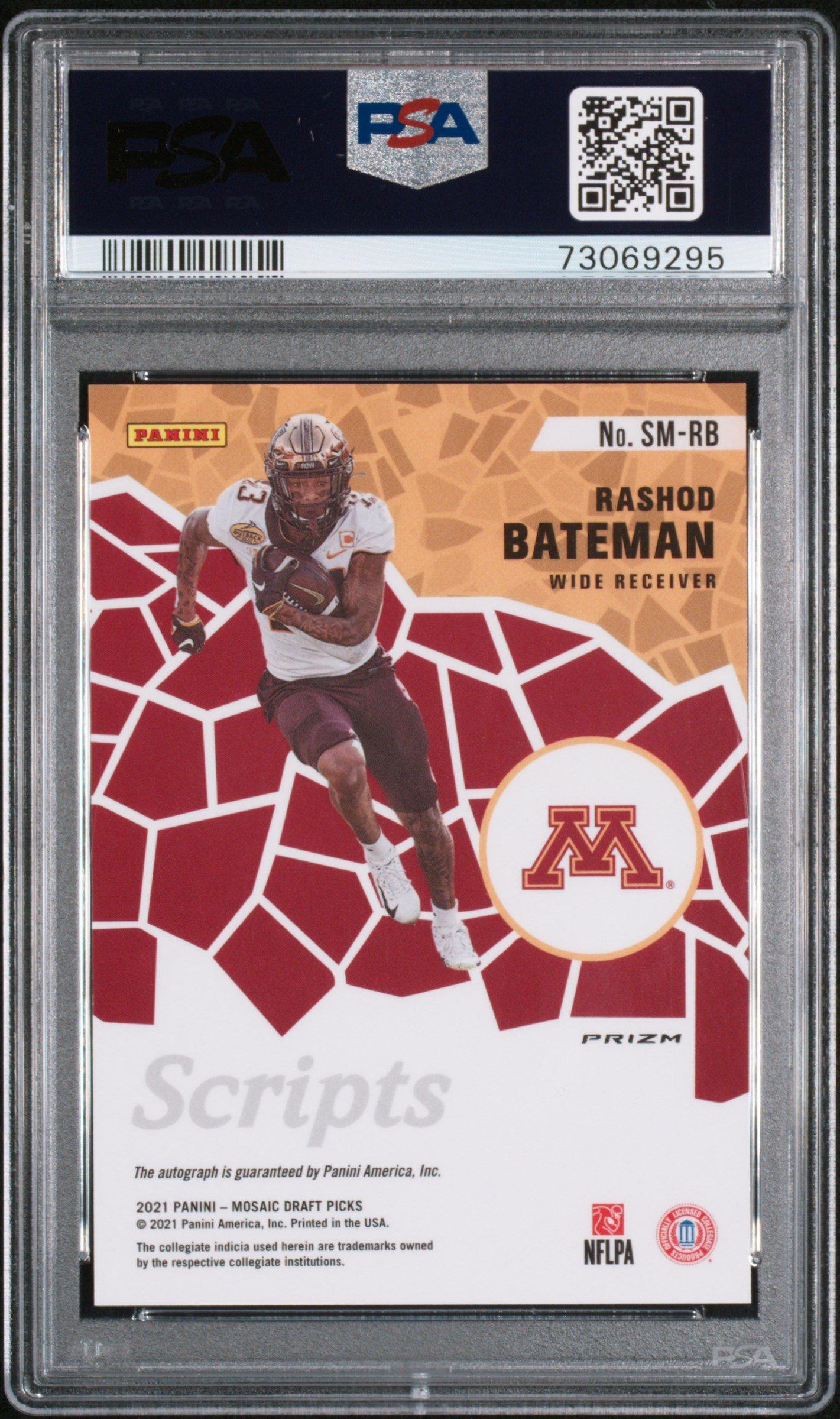 2021 Panini Mosaic Draft Picks Scripts Smrb Rashod Bateman PSA 10