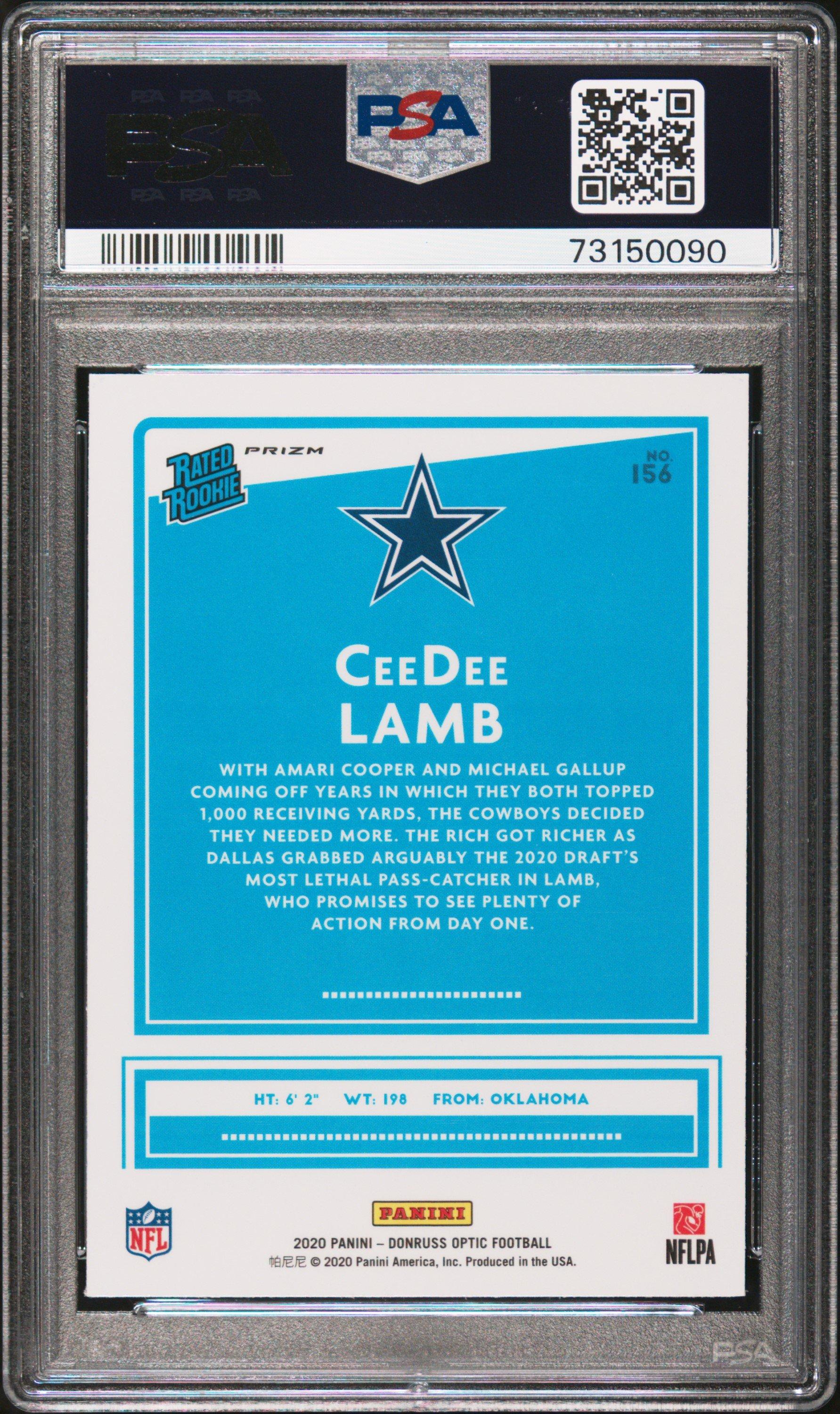 2020 Panini Donruss Optic 156 Ceedee Lamb Pink PSA