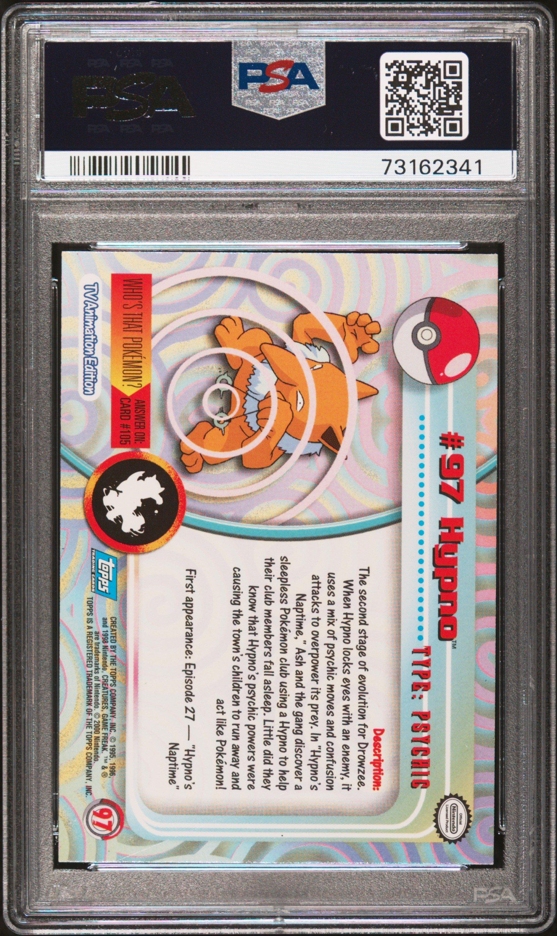 2000 Topps Pokemon Tv Animation Series 2 97 Hypno Foil PSA 8