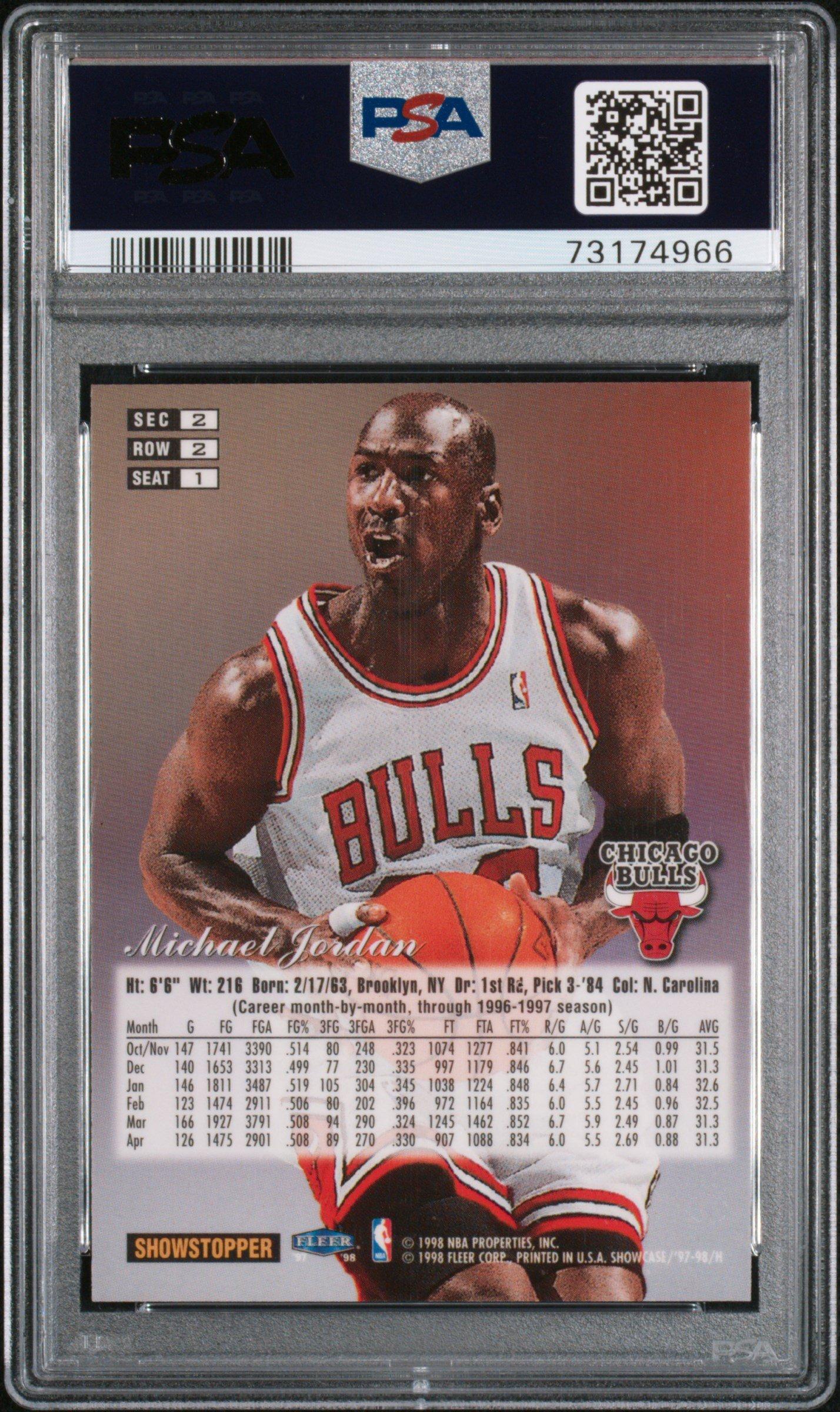 1997 Flair Showcase 1 Michael Jordan Row 2 PSA 9 Graded Card 