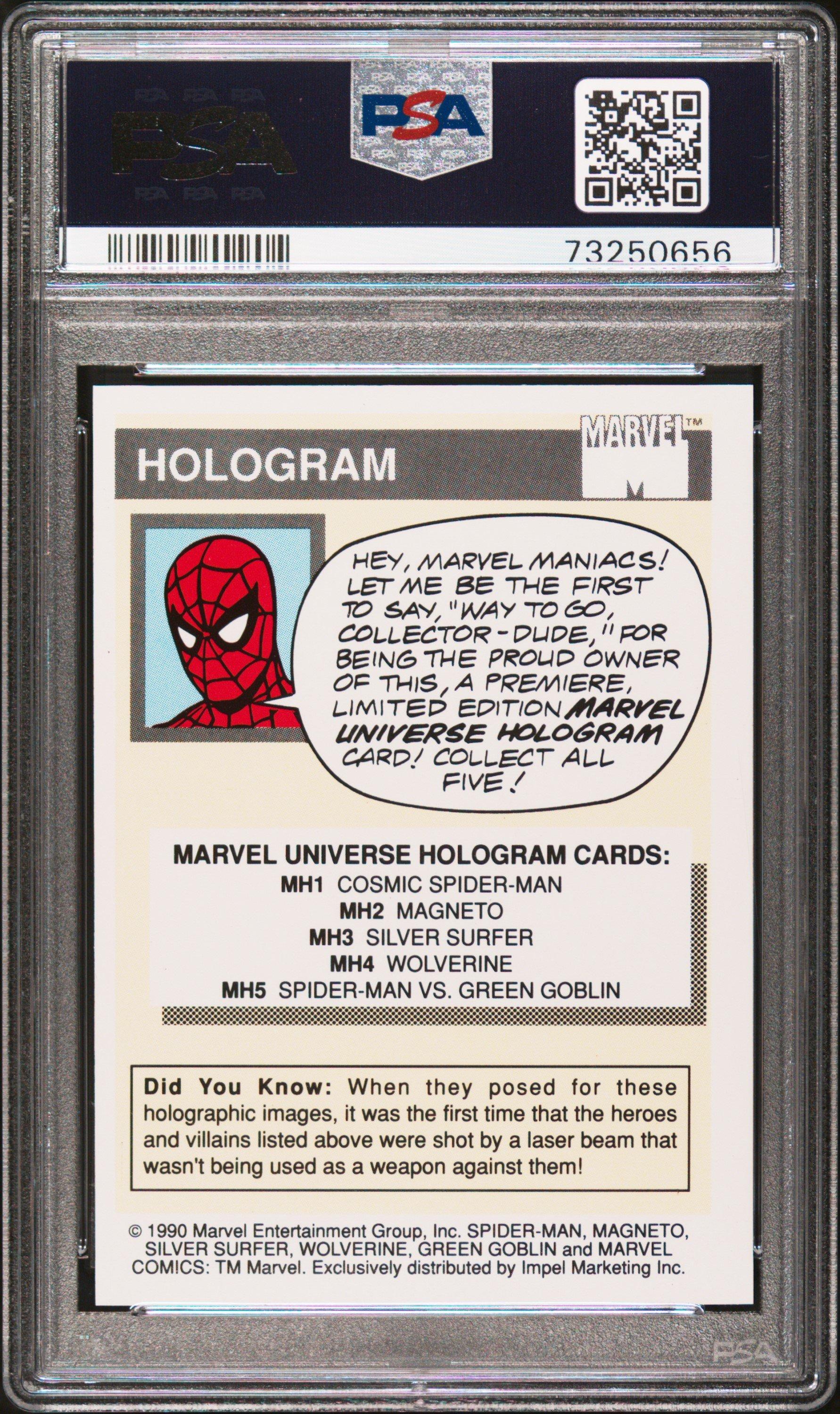 1990 Marvel Universe Hologram Mh4 Wolverine PSA