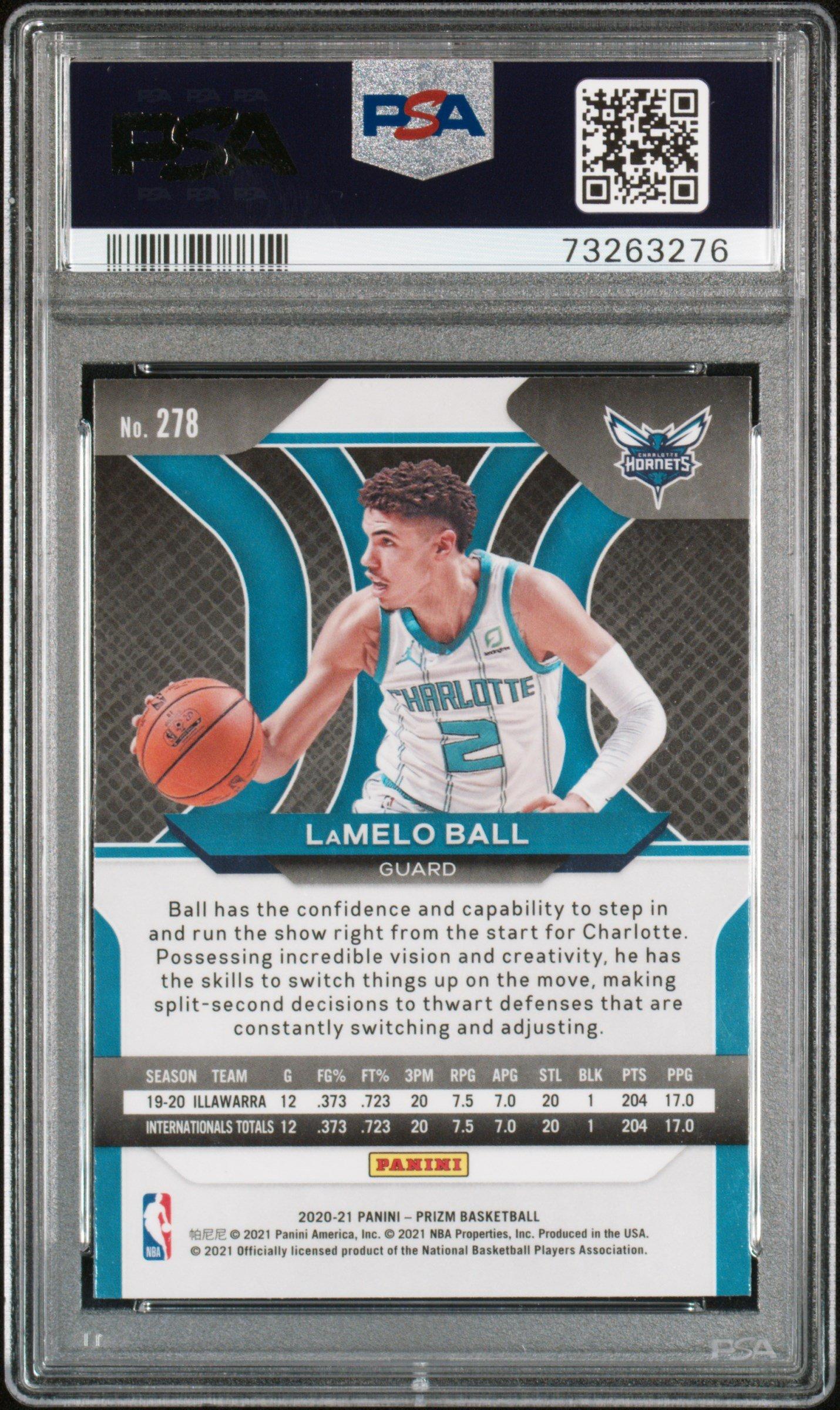 2020 Panini Prizm 278 Lamelo Ball PSA 10