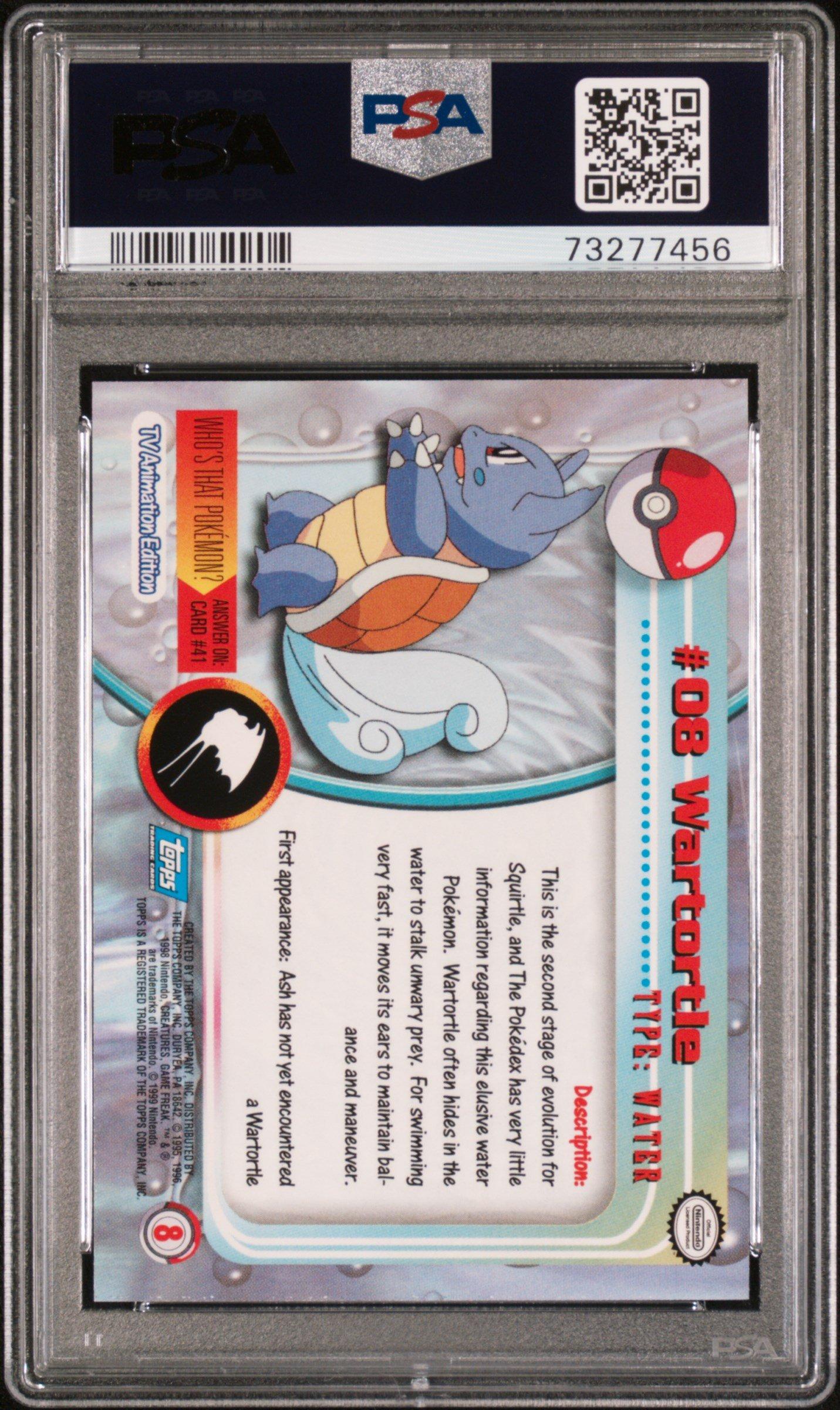 1999 Topps Pokemon Tv 8 Wartortle PSA 10