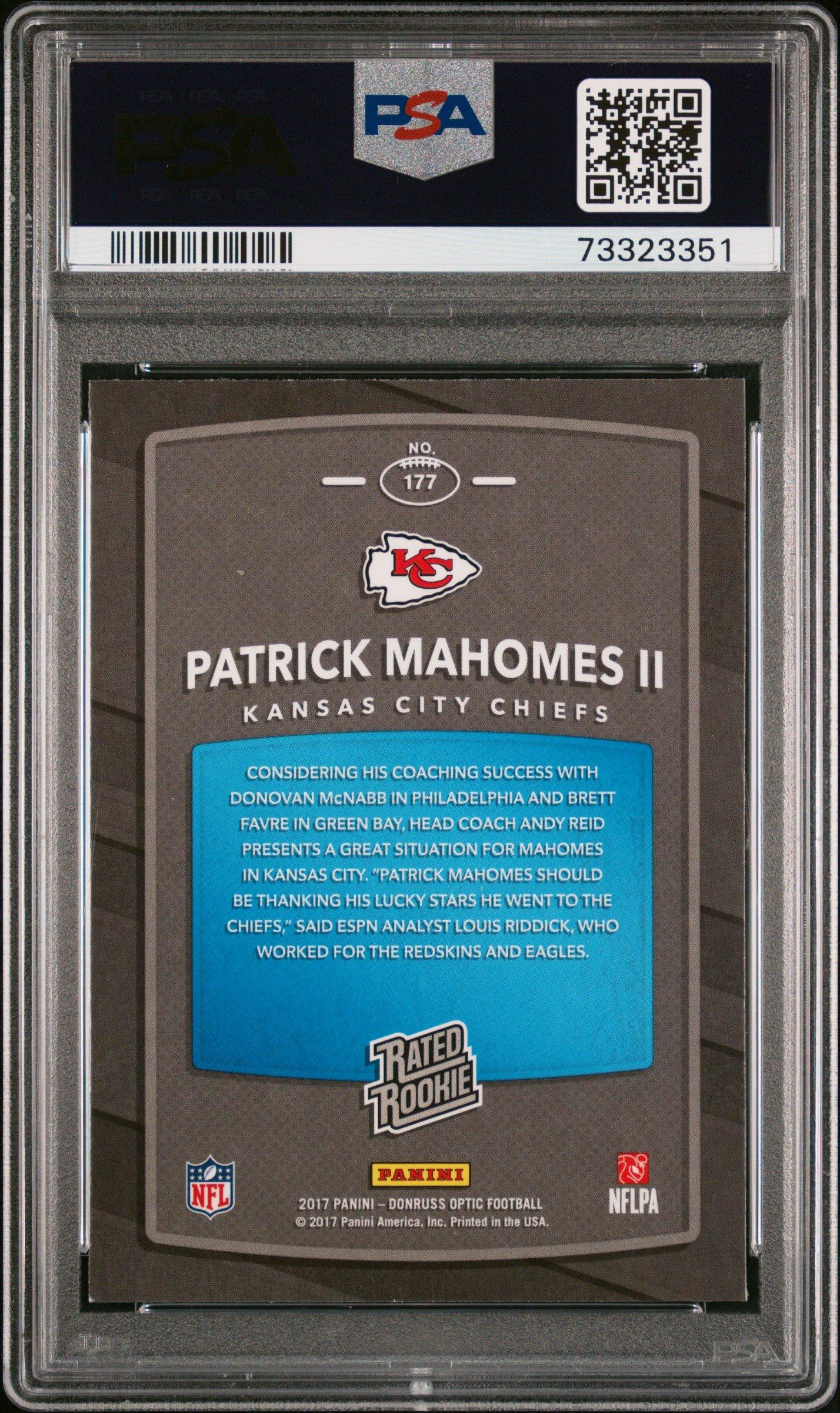 2017 Panini Donruss Optic 177 Patrick Mahomes Ii PSA 9