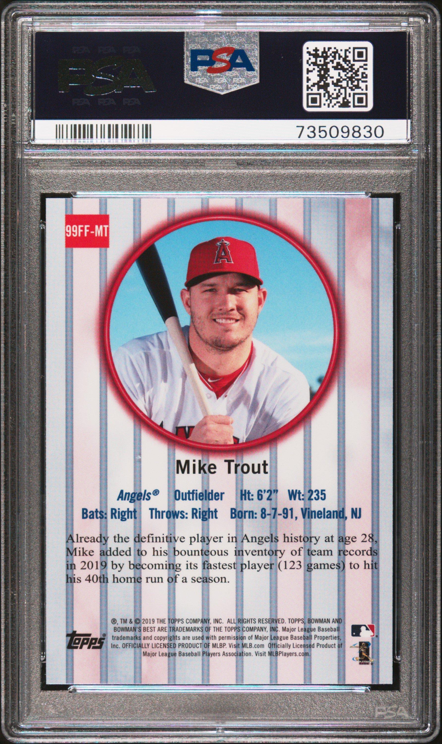 2019 Bowman's Best 1999 Franchise Favorites Mt Mike Trout PSA 10