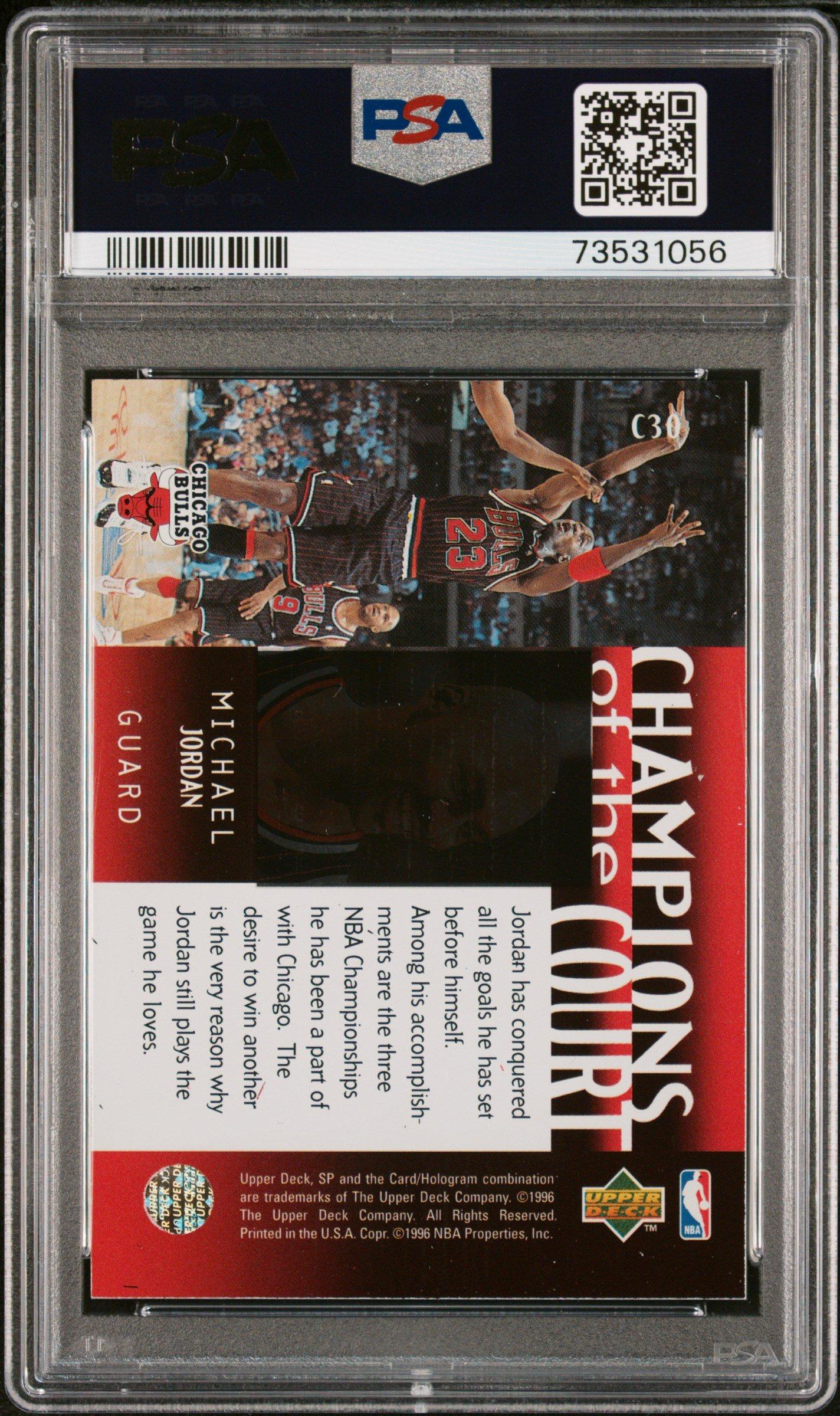1995 Sp Championship Champions Of The Court C30 Michael Jordan PSA 8