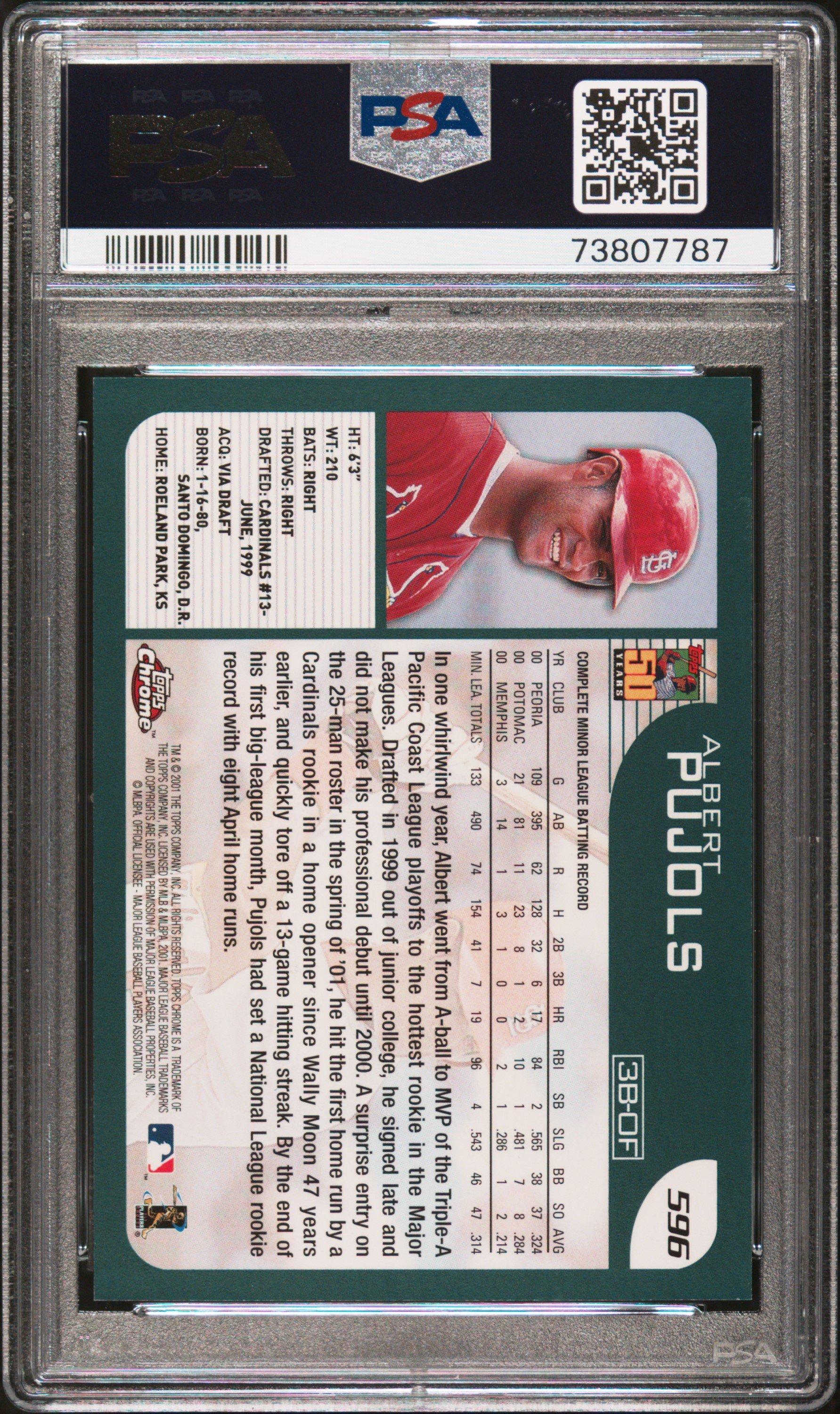 2001 Topps Chrome 596 Albert Pujols PSA 9