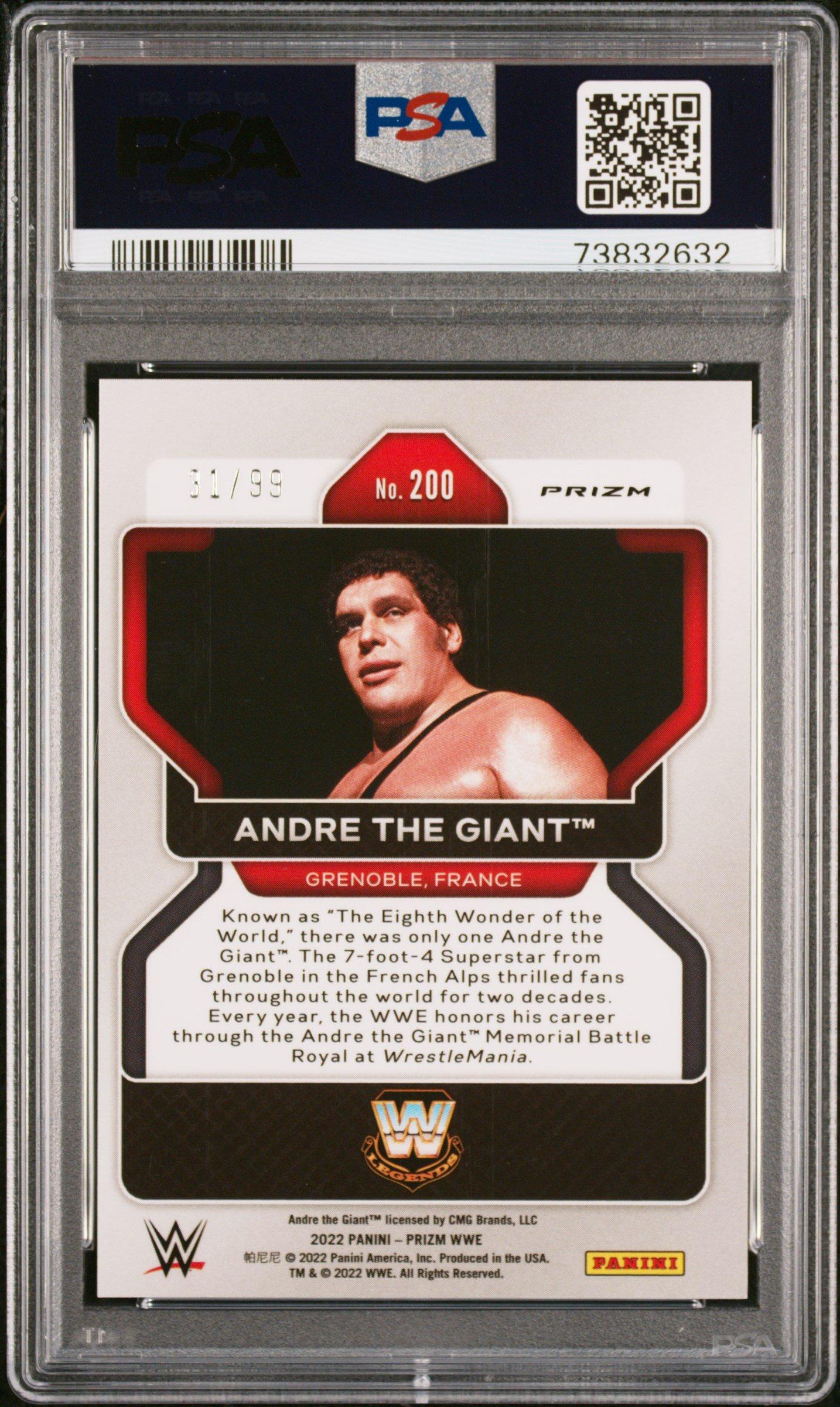 2022 Panini Prizm Wwe 200 Andre The Giant Orange Prizm PSA 9