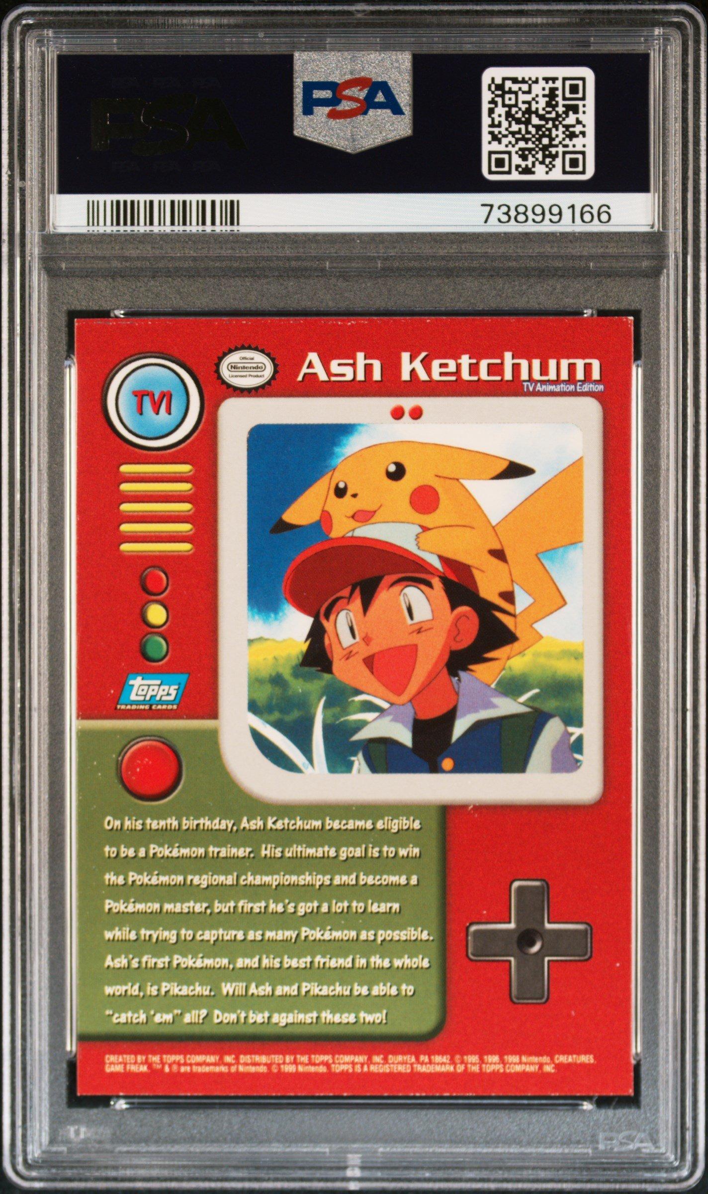 1999 Topps Pokemon Series 1 Character Cards Tv1 Ash Ketchum PSA 8 Graded  Card | GameStop