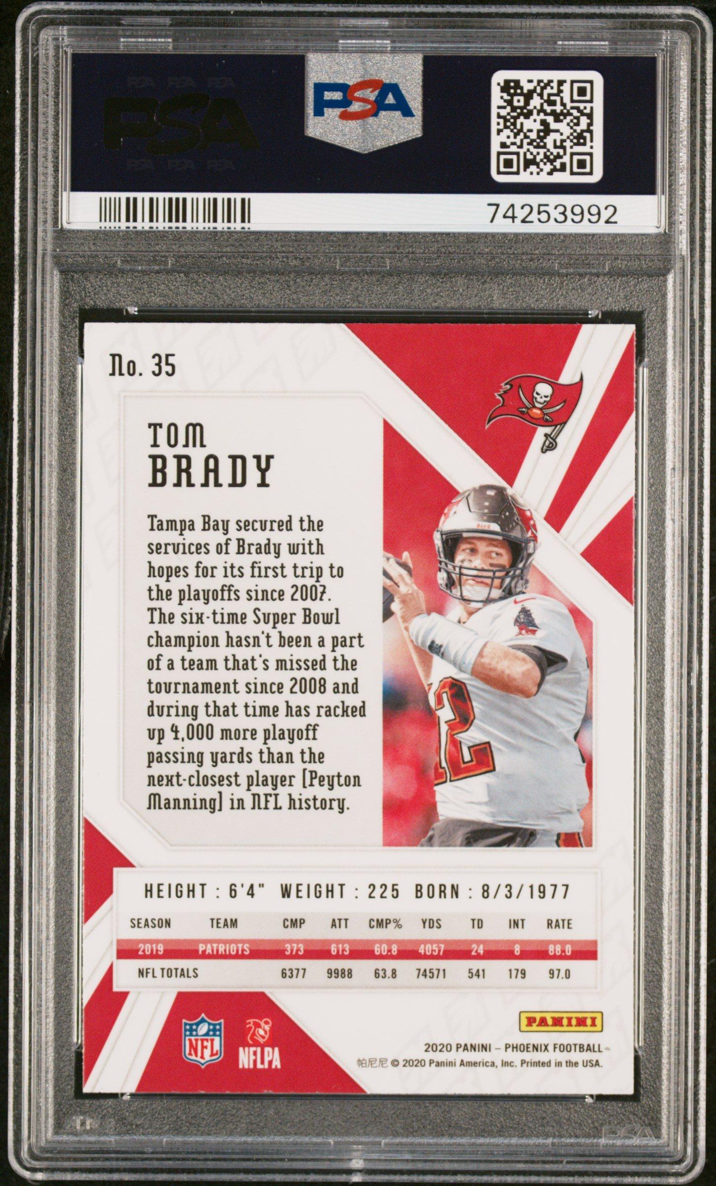 2020 Panini Phoenix 35 Tom Brady Fire Burst PSA 10