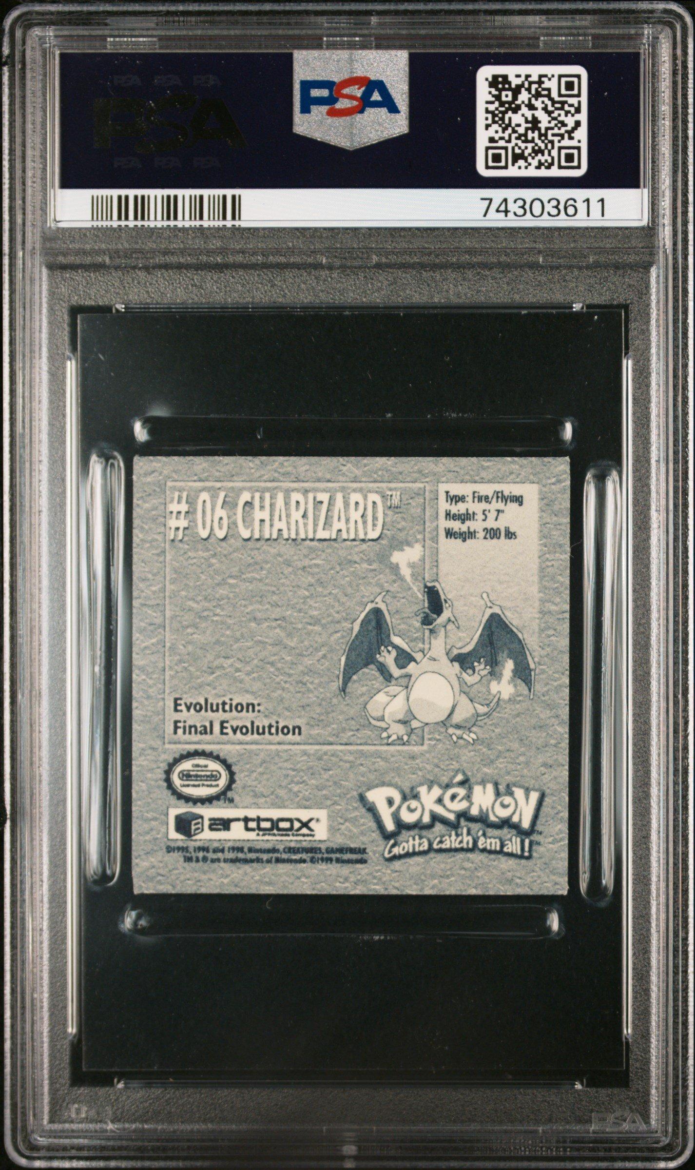 1999 Pokemon Stickers Series 1 6 Charizard PSA 8