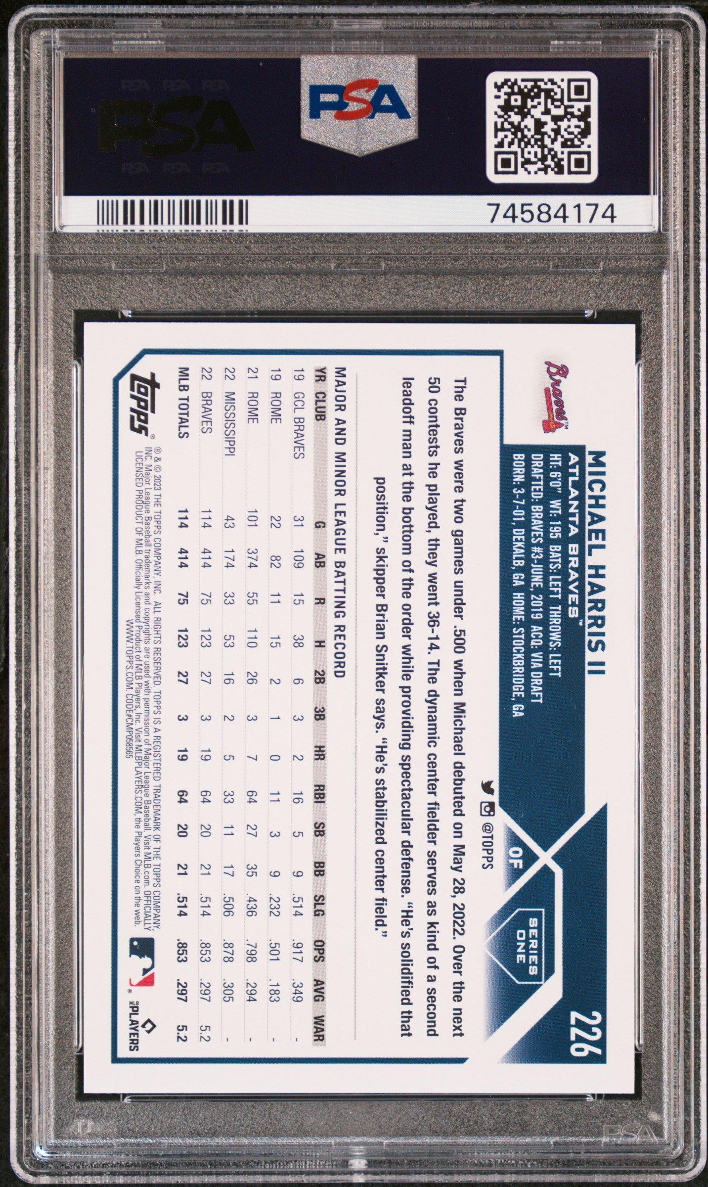 2023 Topps 226 Michael Harris Ii PSA 10