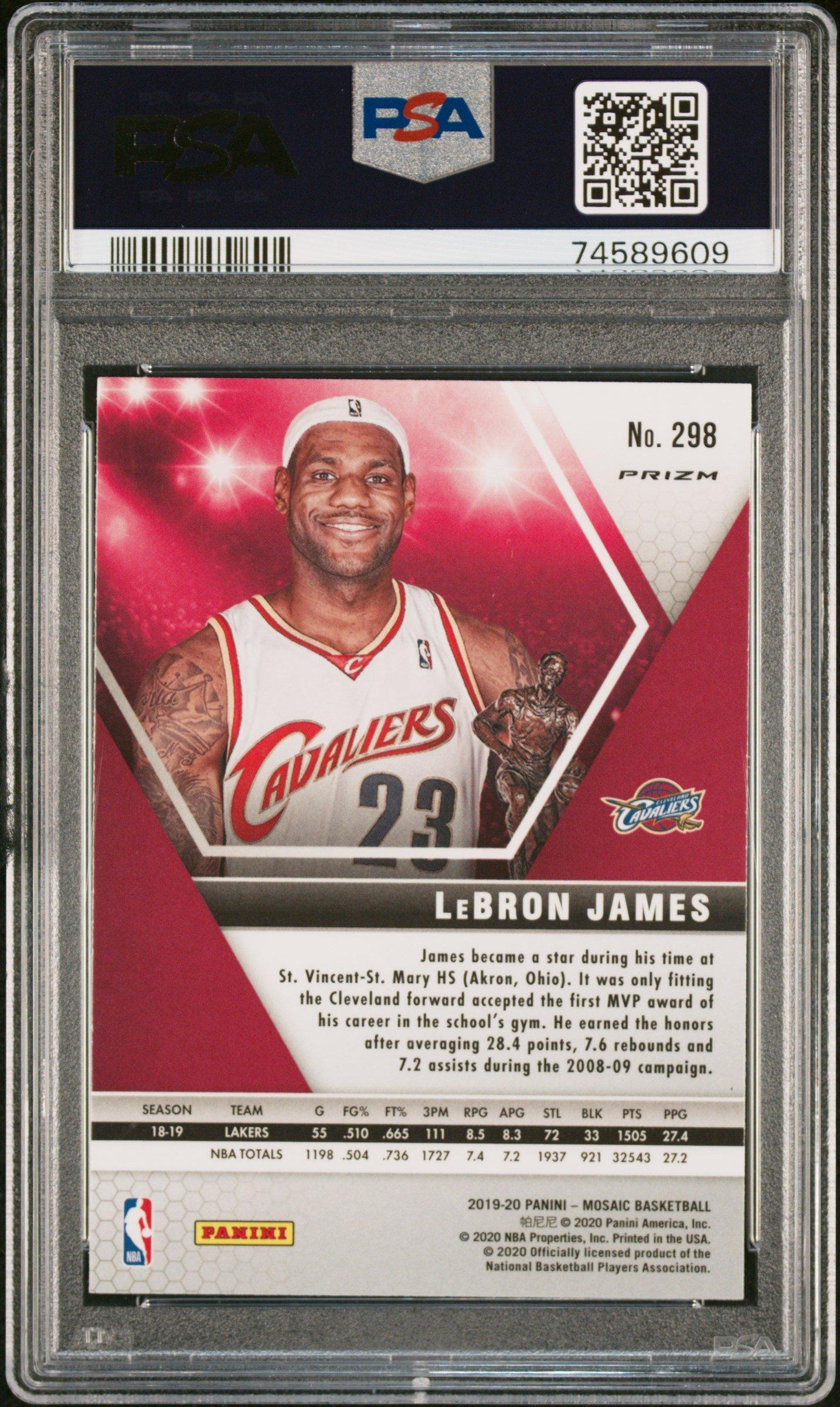 2019 Panini Mosaic 298 Lebron James Pink Camo PSA 10
