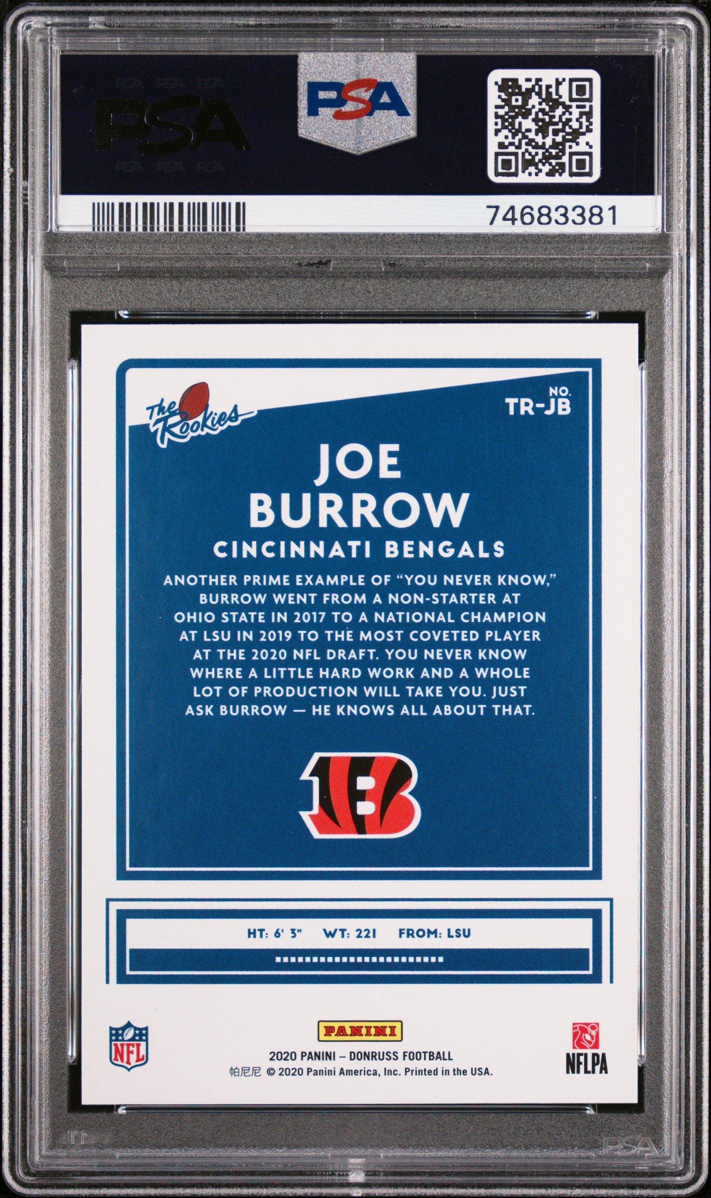 2020 Panini Donruss The Rookies Tr-jb Joe Burrow PSA 9