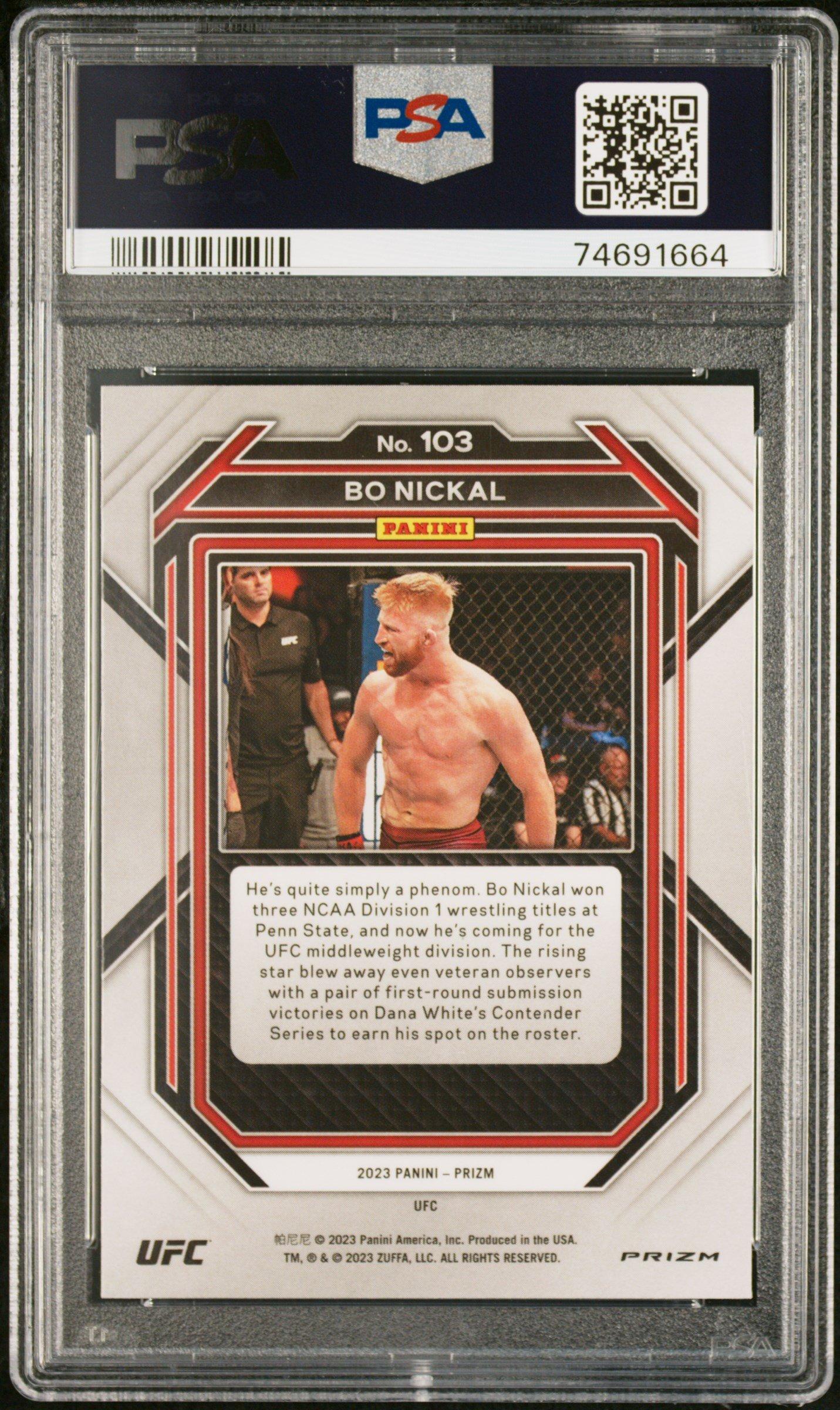 2023 Panini Prizm Ufc 103 Bo Nickal Ruby Wave PSA 10