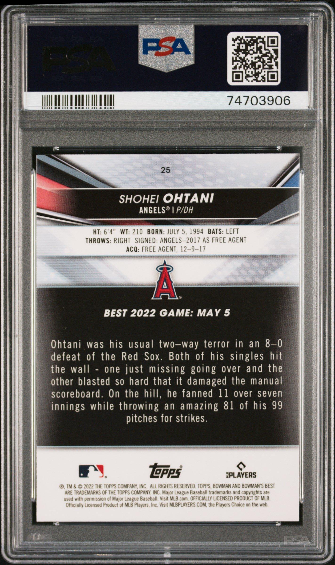 2022 Bowman's Best 25 Shohei Ohtani Atomic Refractor PSA 10