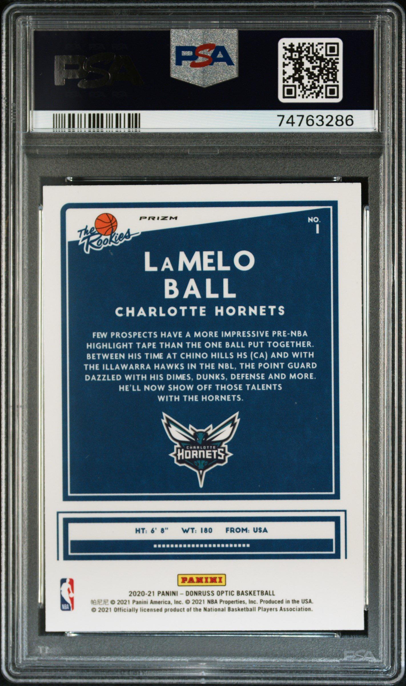 2020 Panini Donruss Optic The Rookies 1 Lamelo Ball Fast Break PSA 9