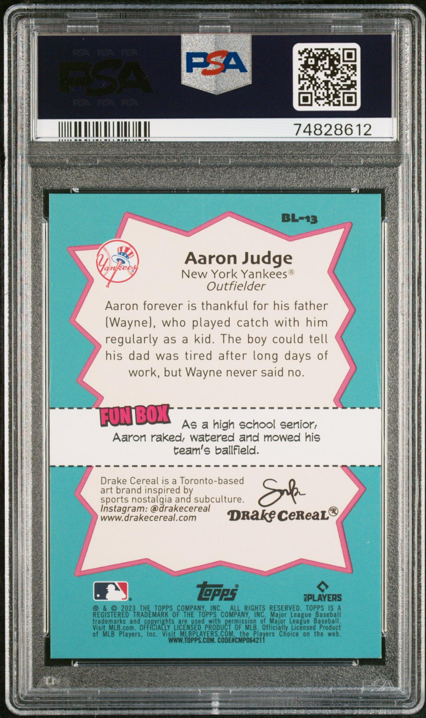 2023 Topps Big League Topps Big Leaguers Bl13 Aaron Judge PSA 9
