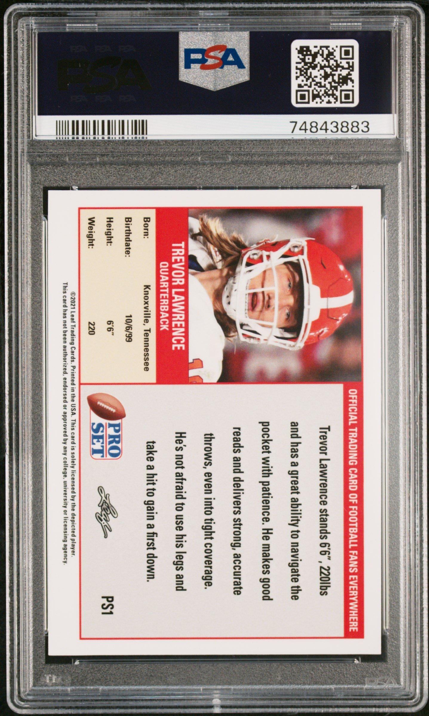 2021 Leaf Pro Set Ps1 Trevor Lawrence PSA 10