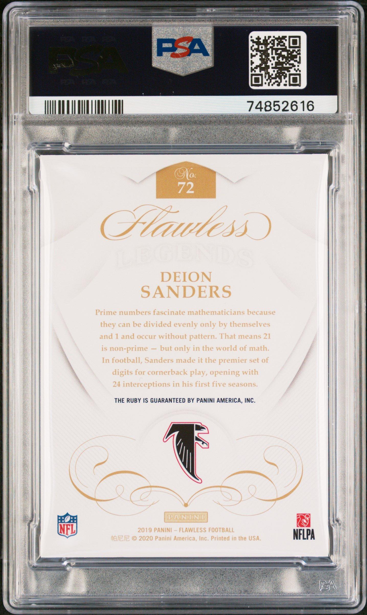 2019 Panini Flawless 72 Deion Sanders PSA 9