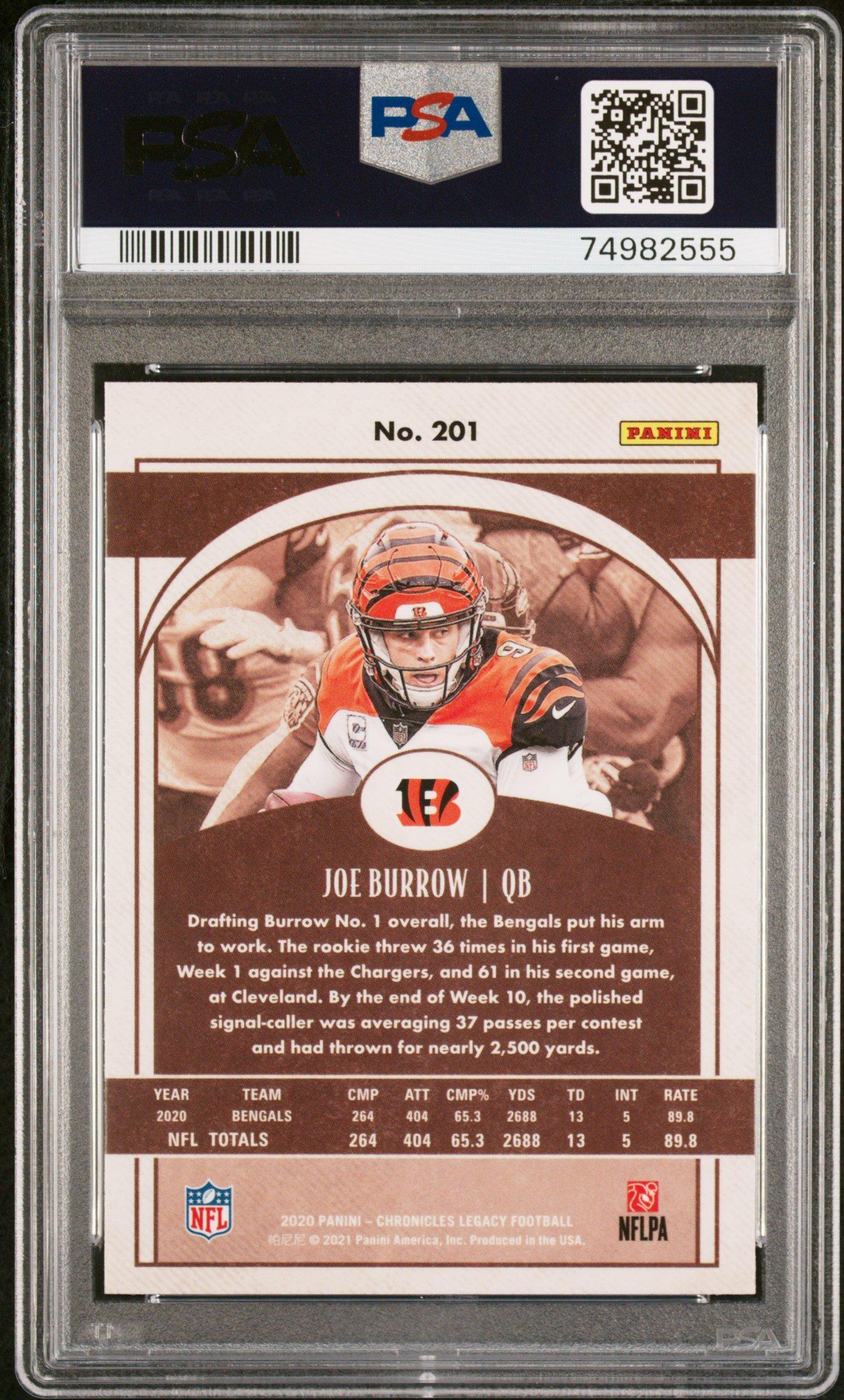 2020 Panini Chronicles Legacy 201 Joe Burrow PSA 9