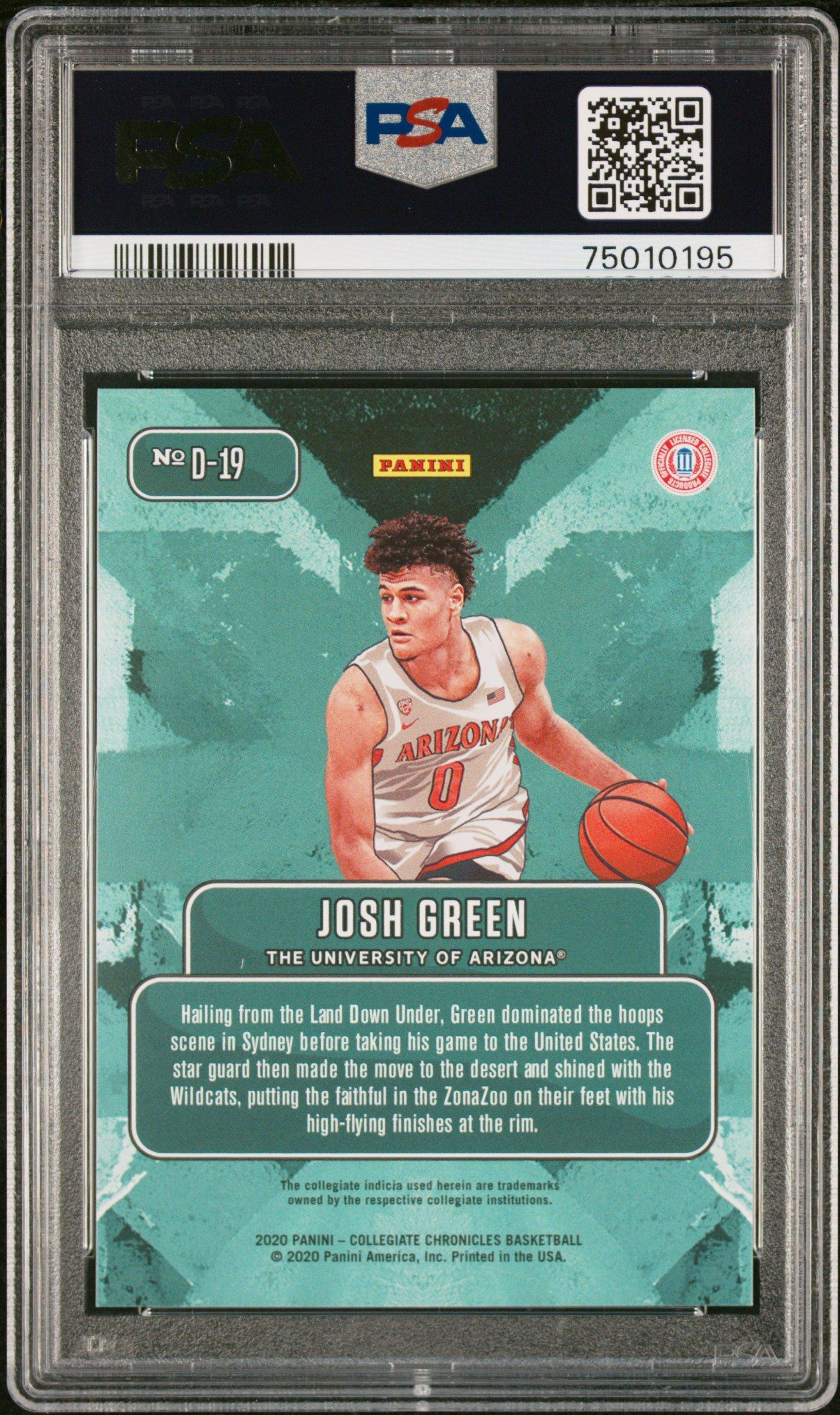 2020 Panini Prizm Draft Picks Downtown D19 Josh Green PSA 10