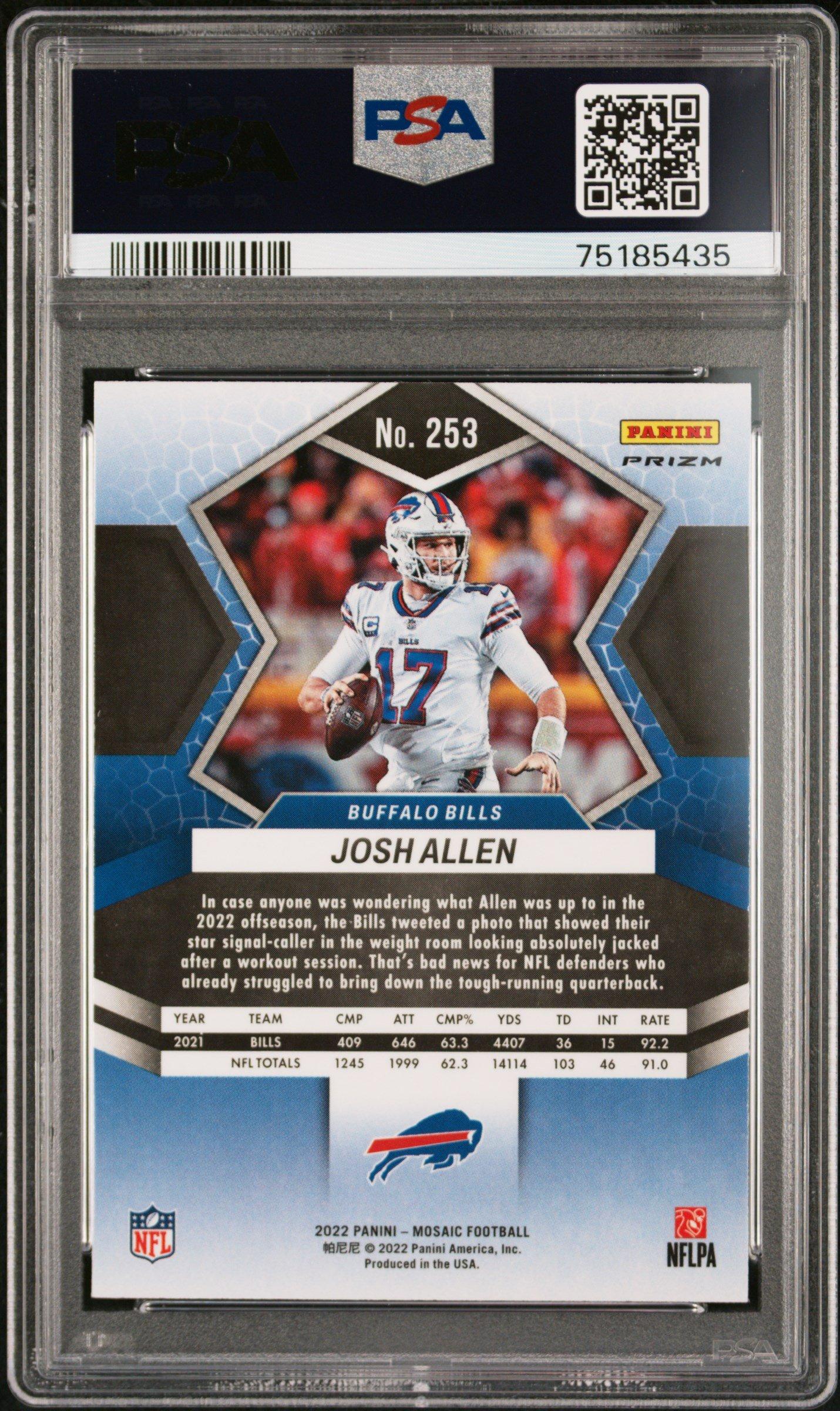 2022 Panini Mosaic 253 Josh Allen Green Mosaic PSA 10