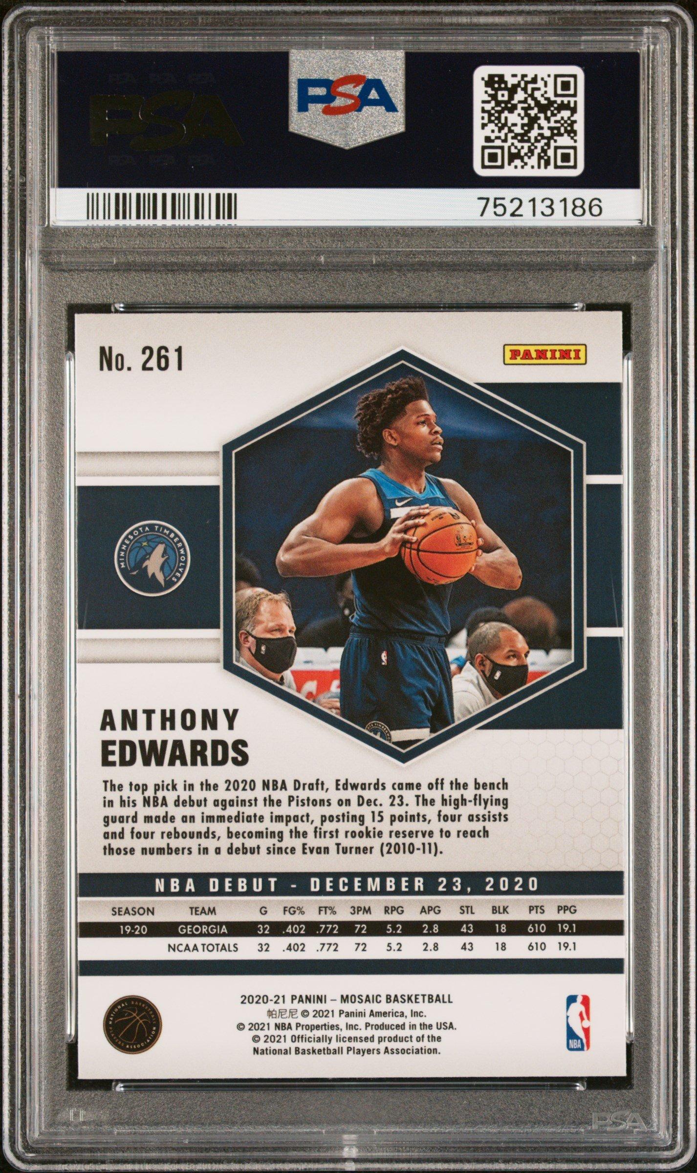 2020 Panini Mosaic 261 Anthony Edwards Mosaic PSA 10