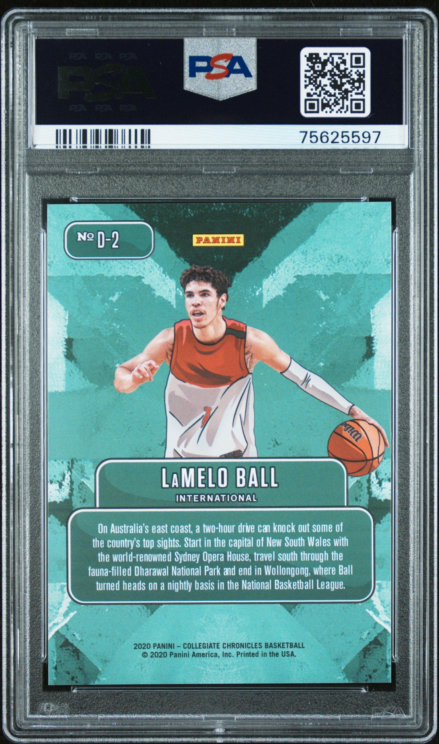 2020 Panini Prizm Draft Picks Downtown D2 Lamelo Ball PSA 10