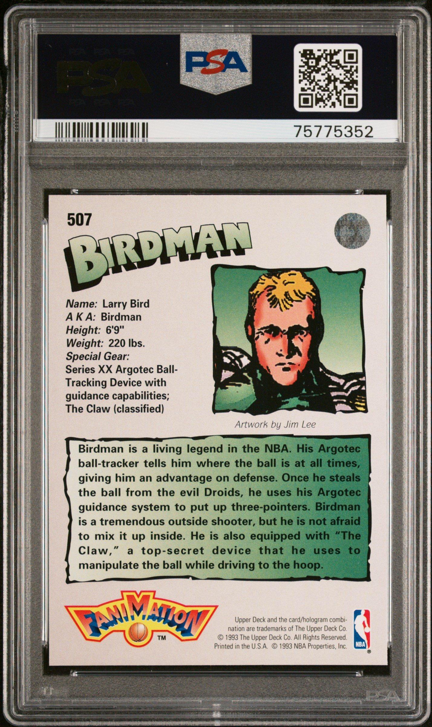 1992 Upper Deck 507 Larry Bird Fanimation PSA 10