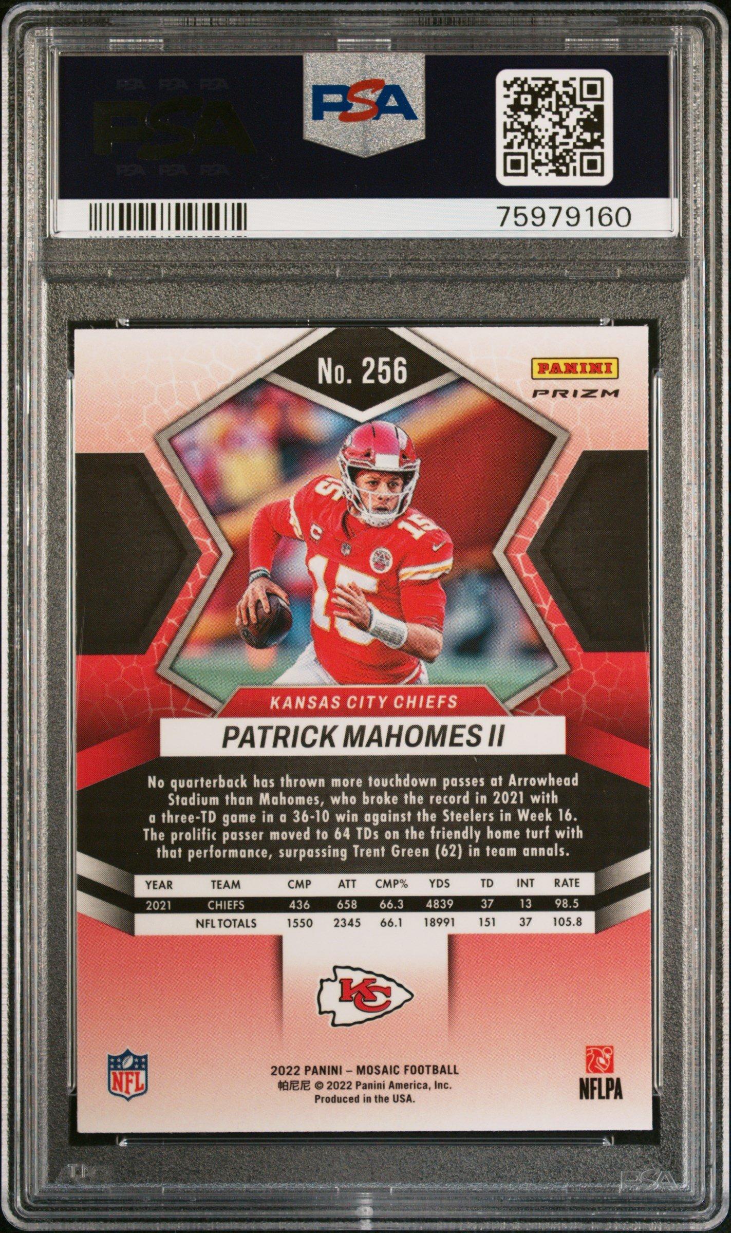 2022 Panini Mosaic 256 Patrick Mahomes Ii Genesis PSA 10 Graded