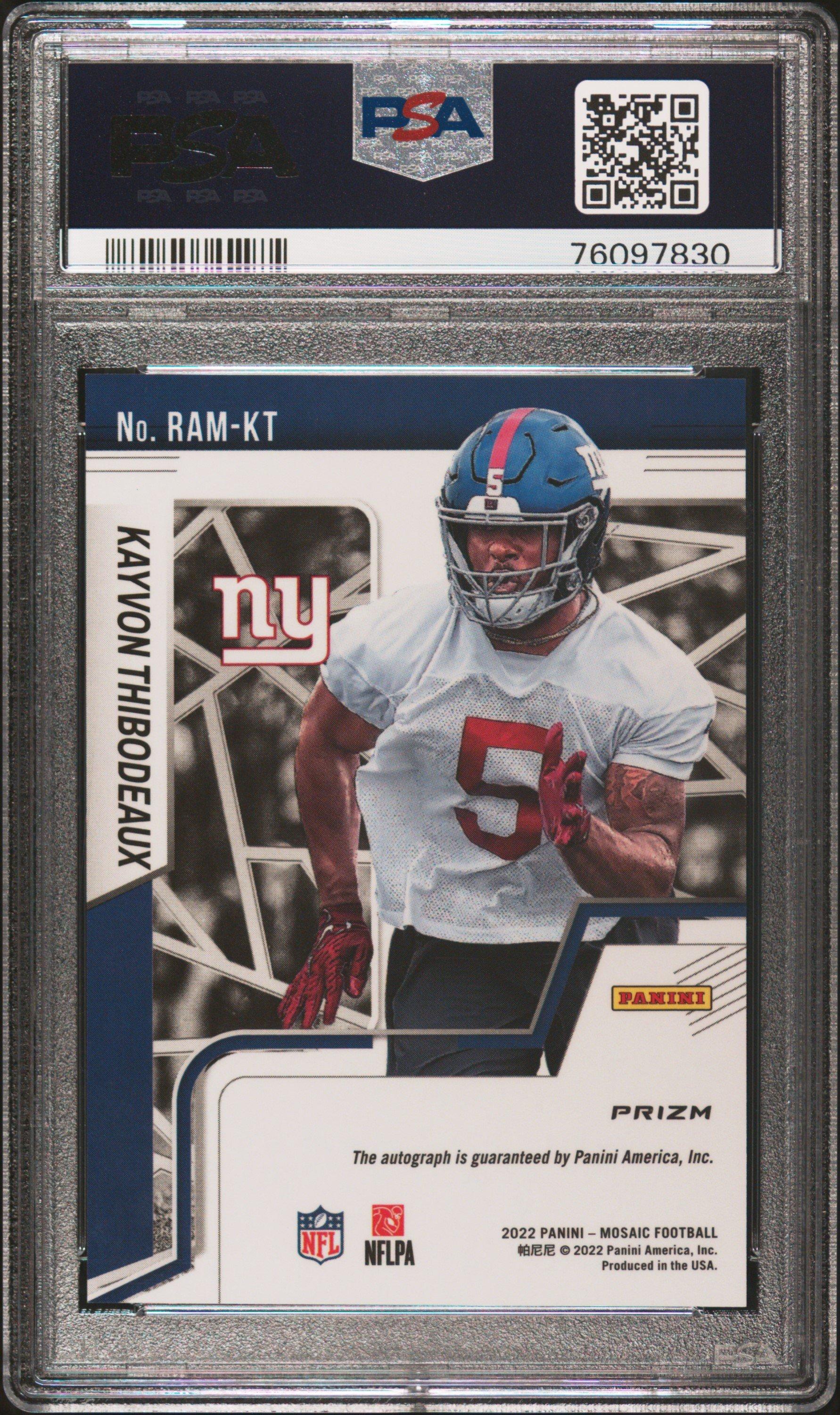 2022 Panini Mosaic Rookie Autograph Mosaic Ramkt Kayvon Thibodeaux PSA 10
