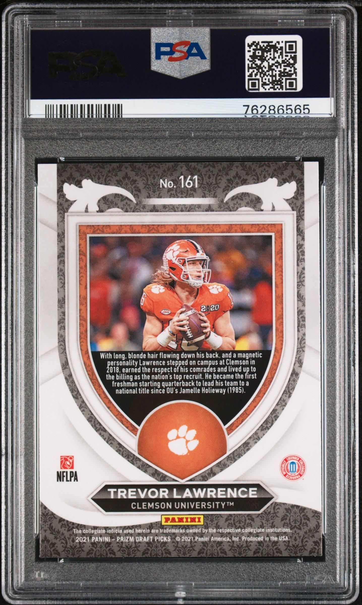 2021 Panini Prizm Draft Picks 161 Trevor Lawrence PSA 10