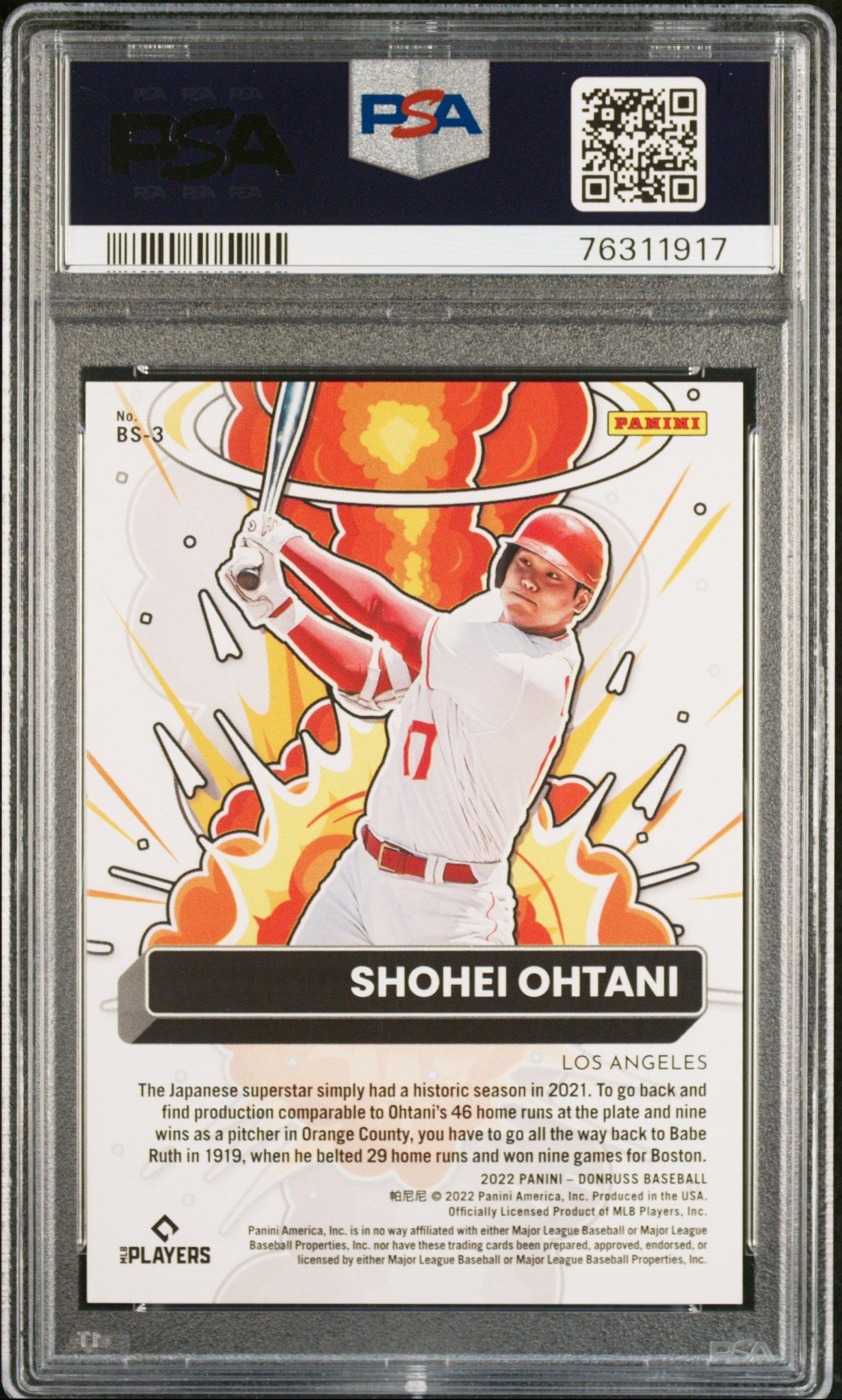 2022 Panini Donruss Bomb Squad Bs3 Shohei Ohtani Red PSA 10