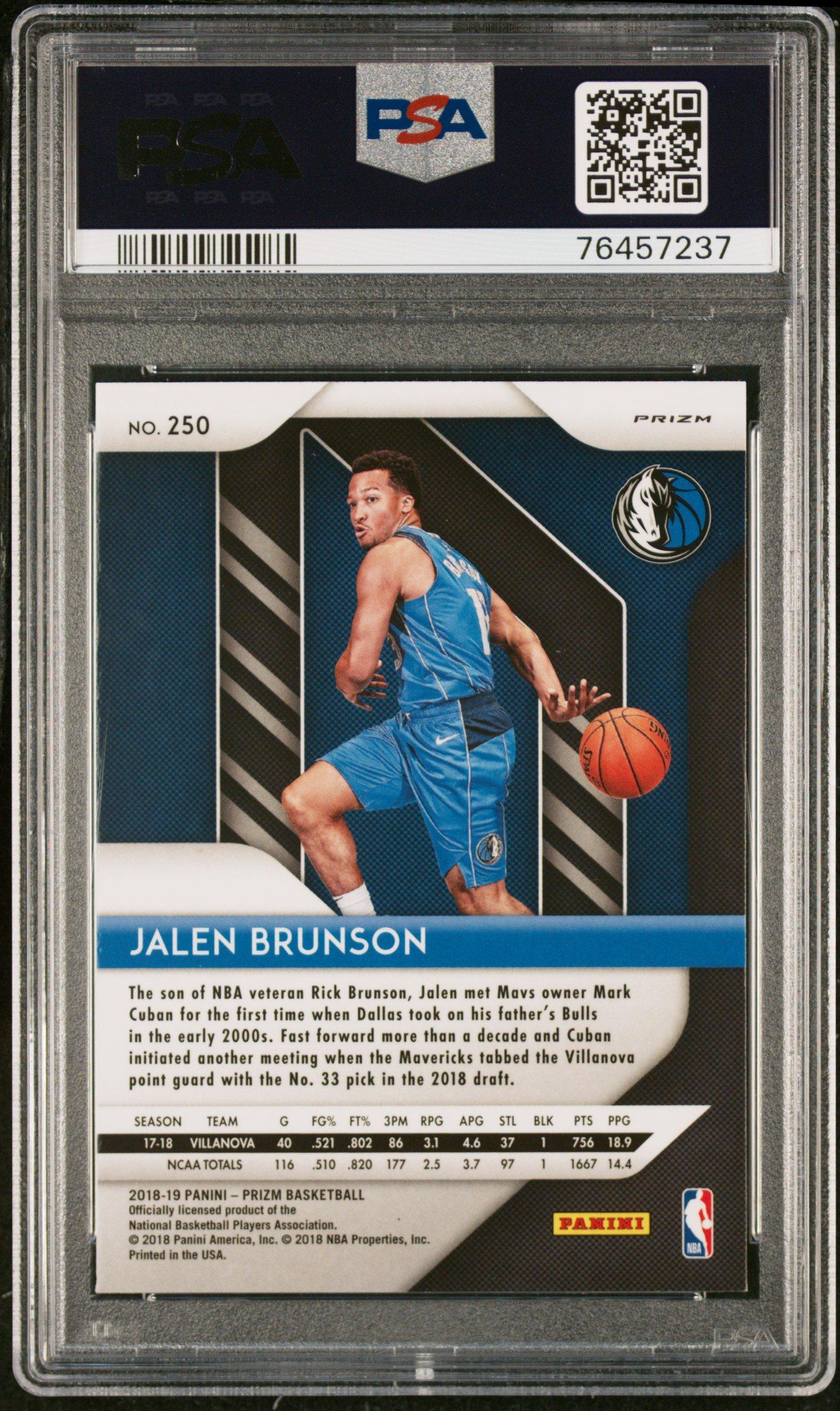 2018 Panini Prizm 250 Jalen Brunson Silver Prizm PSA