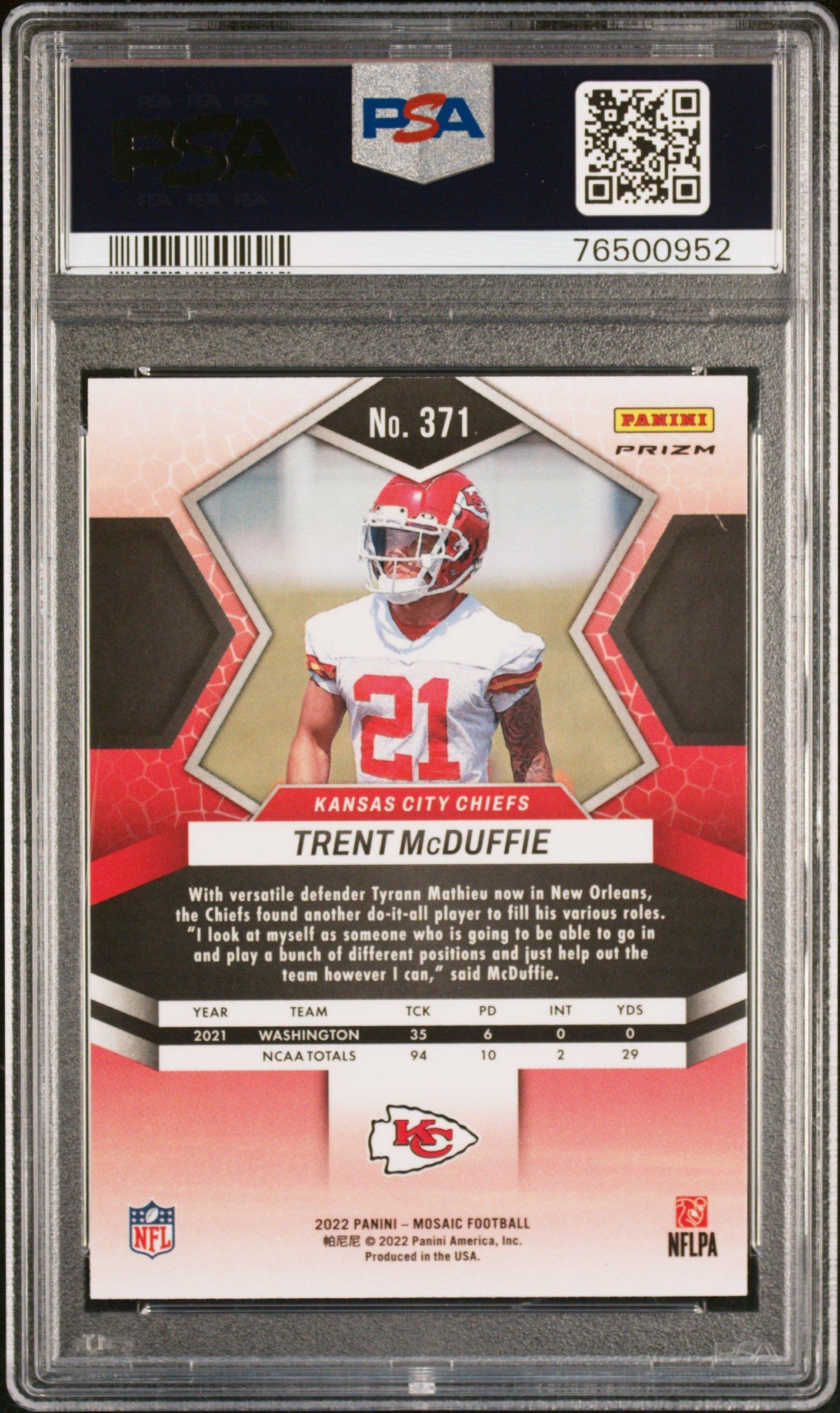 2022 Panini Mosaic 371 Trent Mcduffie Honeycomb PSA 10
