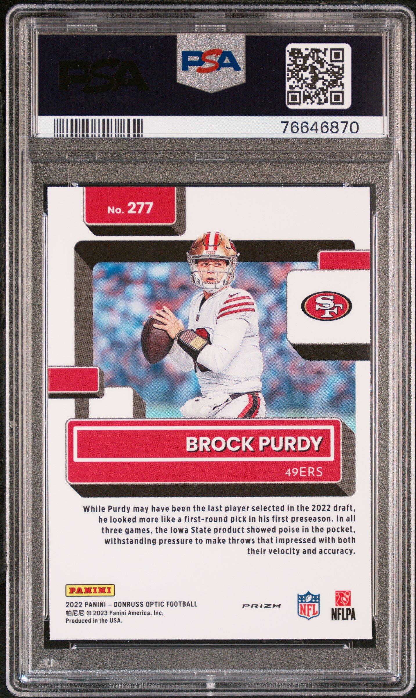 2022 Panini Donruss Optic 277 Brock Purdy PSA